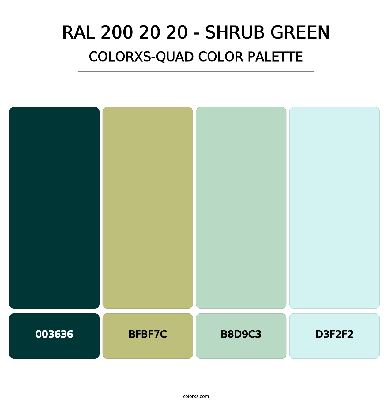 RAL 200 20 20 - Shrub Green - Colorxs Quad Palette