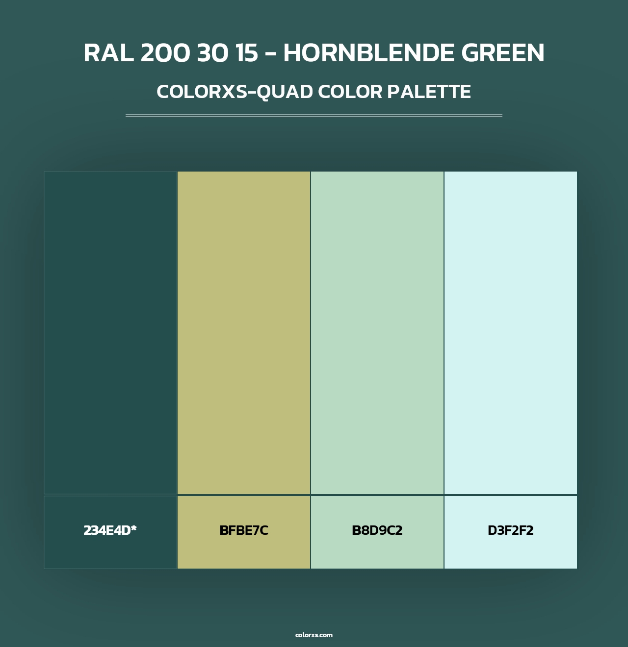 RAL 200 30 15 - Hornblende Green - Colorxs Quad Palette