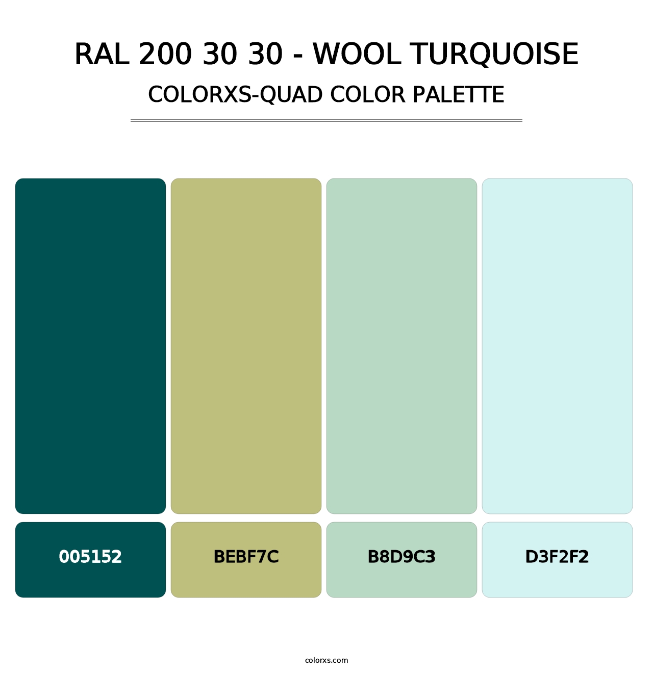 RAL 200 30 30 - Wool Turquoise - Colorxs Quad Palette