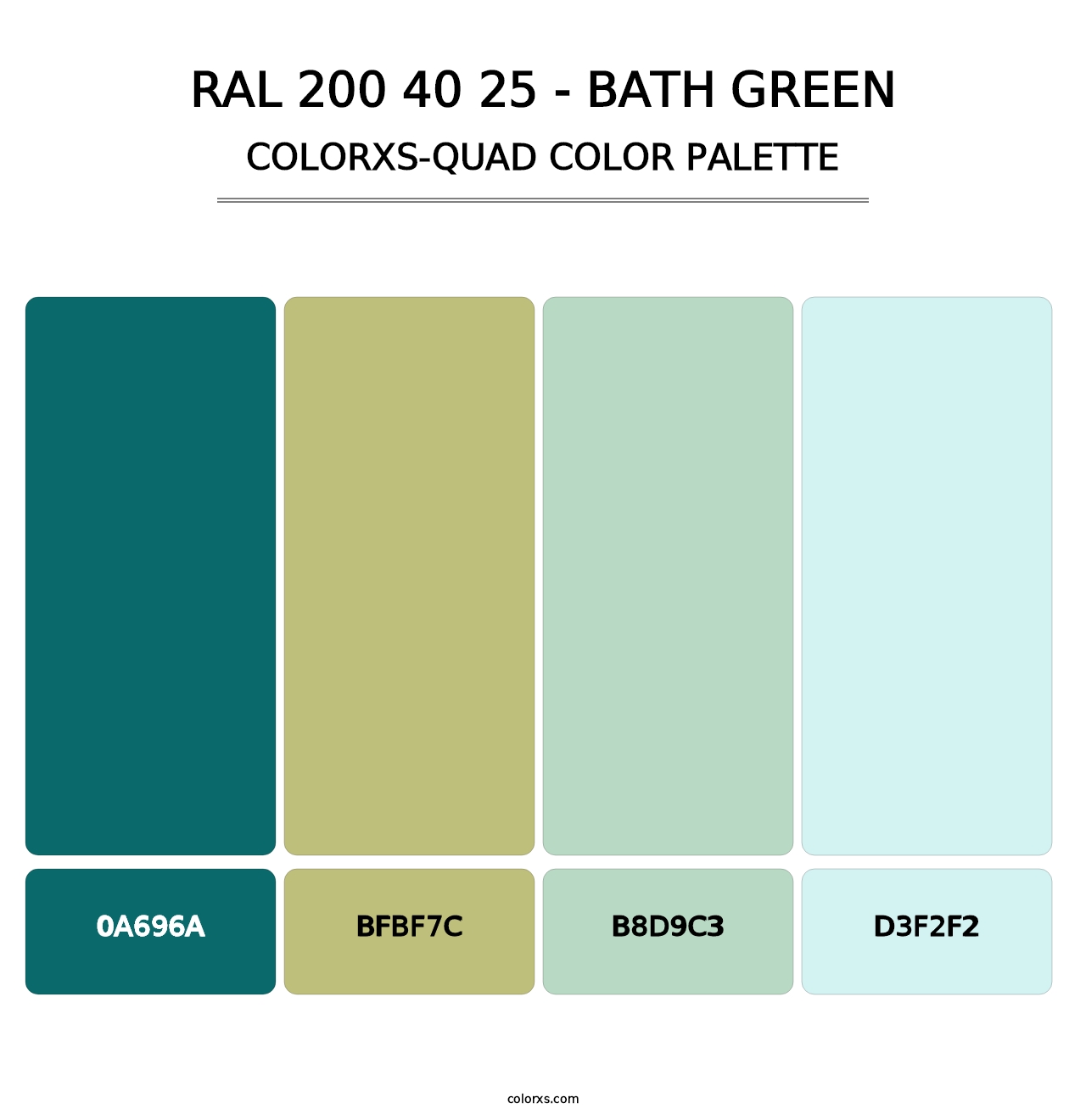 RAL 200 40 25 - Bath Green - Colorxs Quad Palette