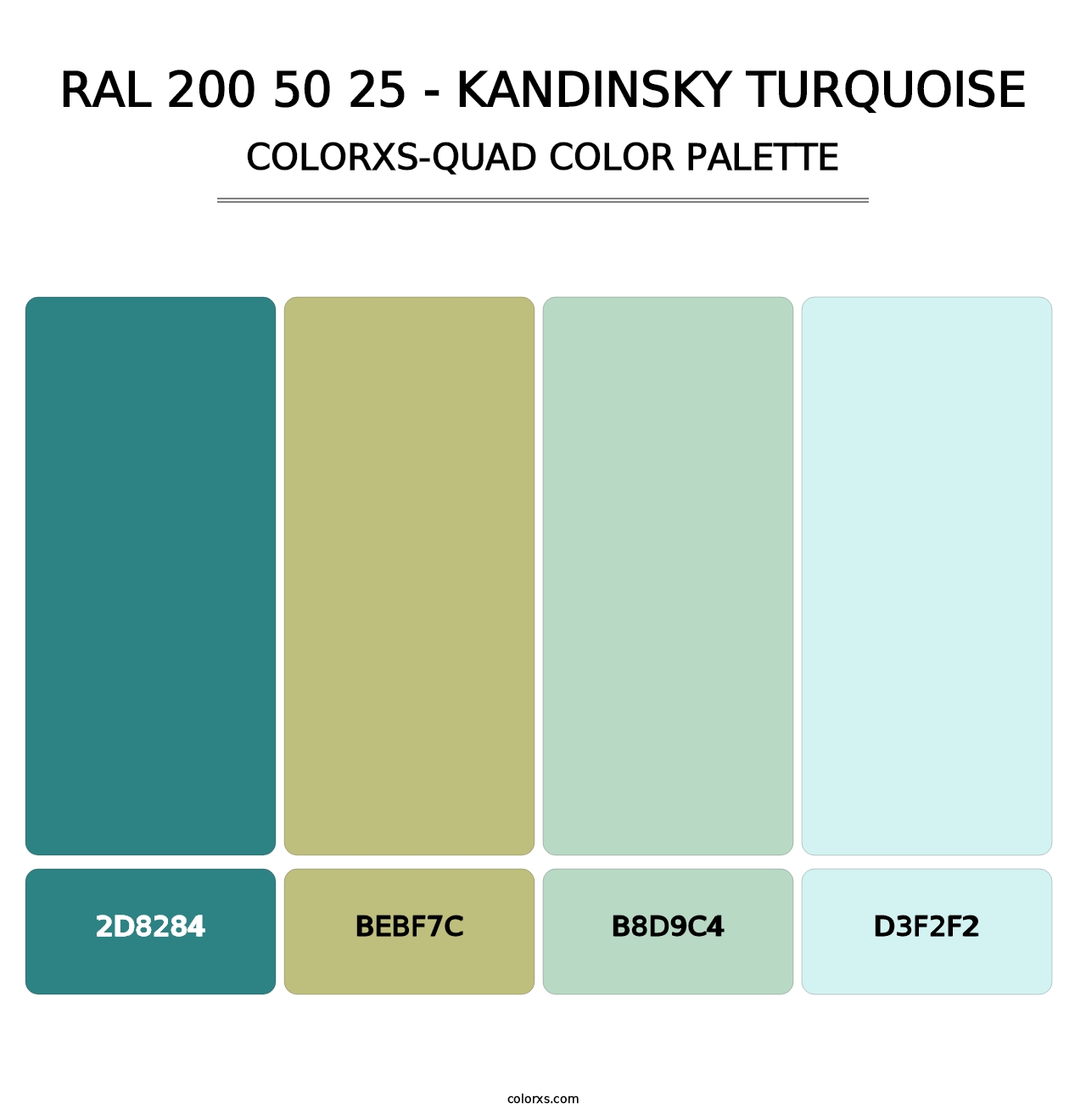 RAL 200 50 25 - Kandinsky Turquoise - Colorxs Quad Palette