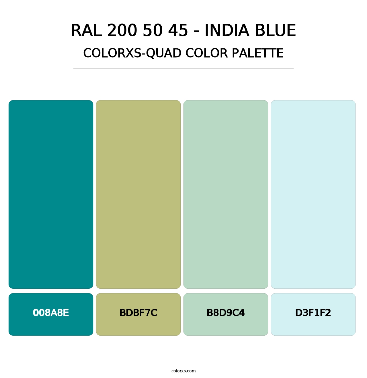 RAL 200 50 45 - India Blue - Colorxs Quad Palette
