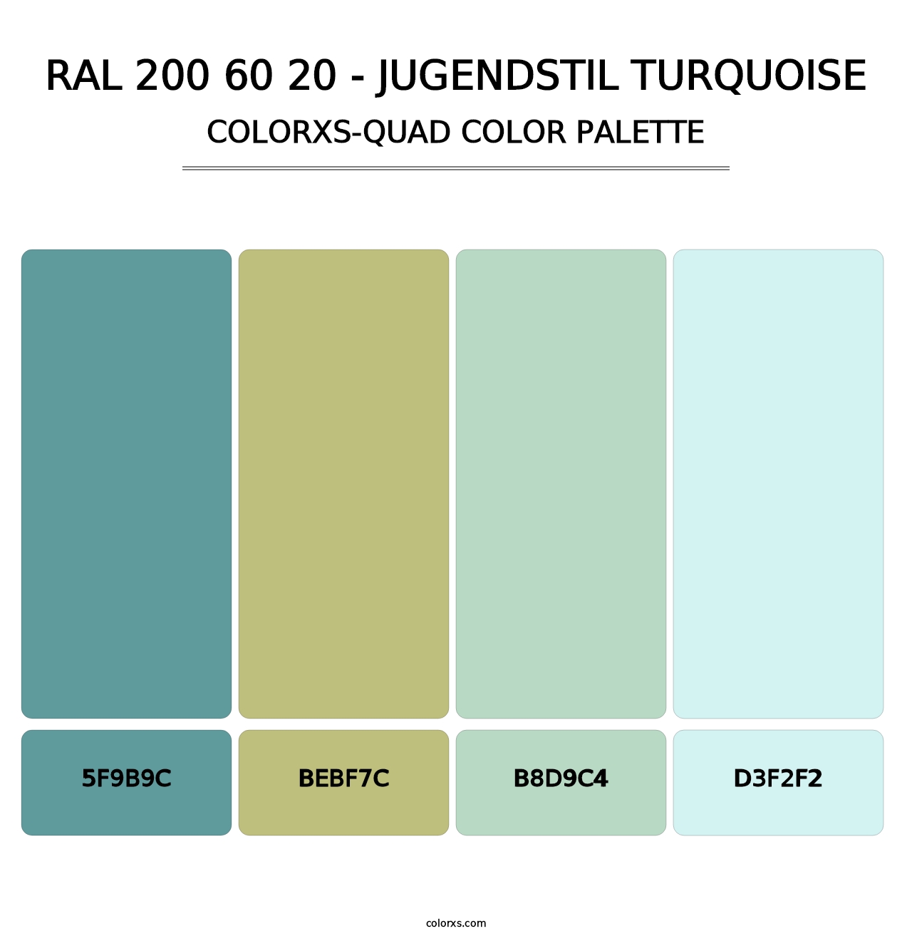 RAL 200 60 20 - Jugendstil Turquoise - Colorxs Quad Palette