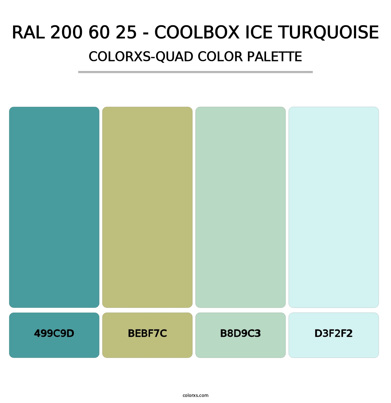 RAL 200 60 25 - Coolbox Ice Turquoise - Colorxs Quad Palette