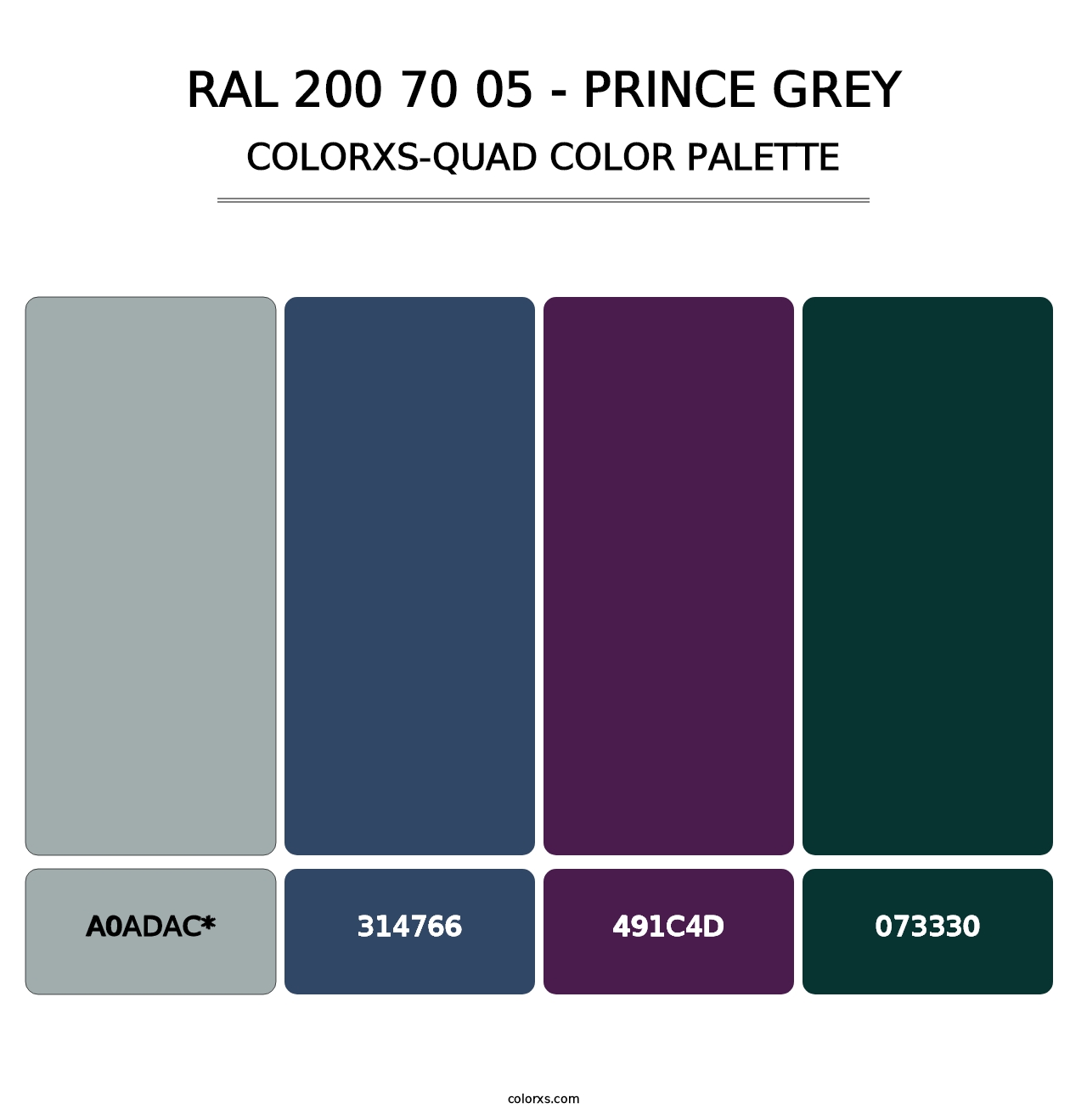 RAL 200 70 05 - Prince Grey - Colorxs Quad Palette
