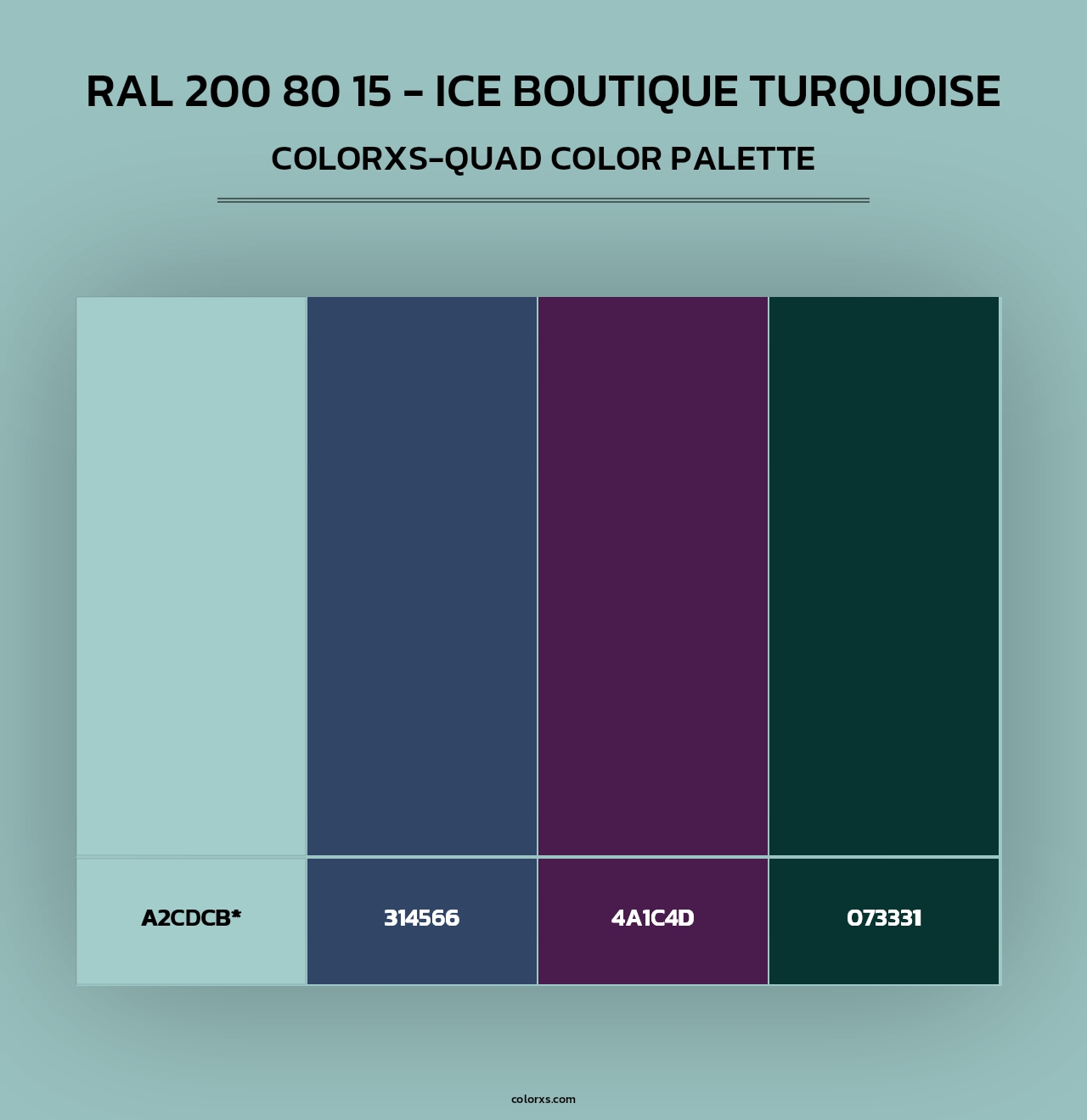 RAL 200 80 15 - Ice Boutique Turquoise - Colorxs Quad Palette