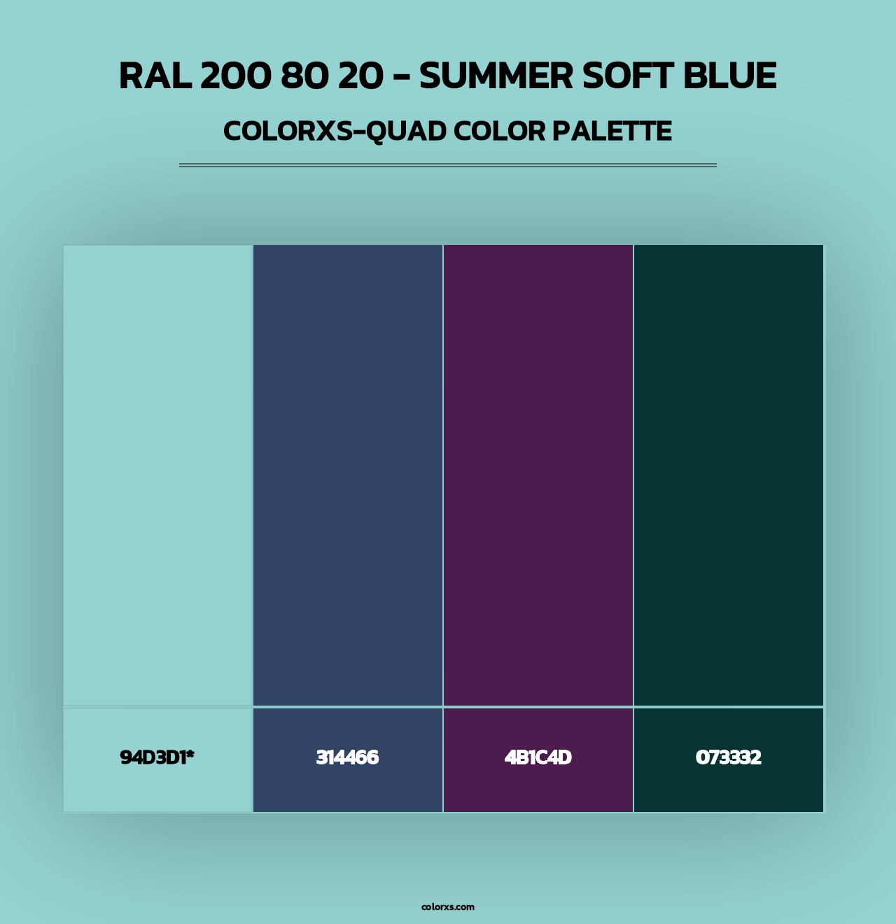 RAL 200 80 20 - Summer Soft Blue - Colorxs Quad Palette