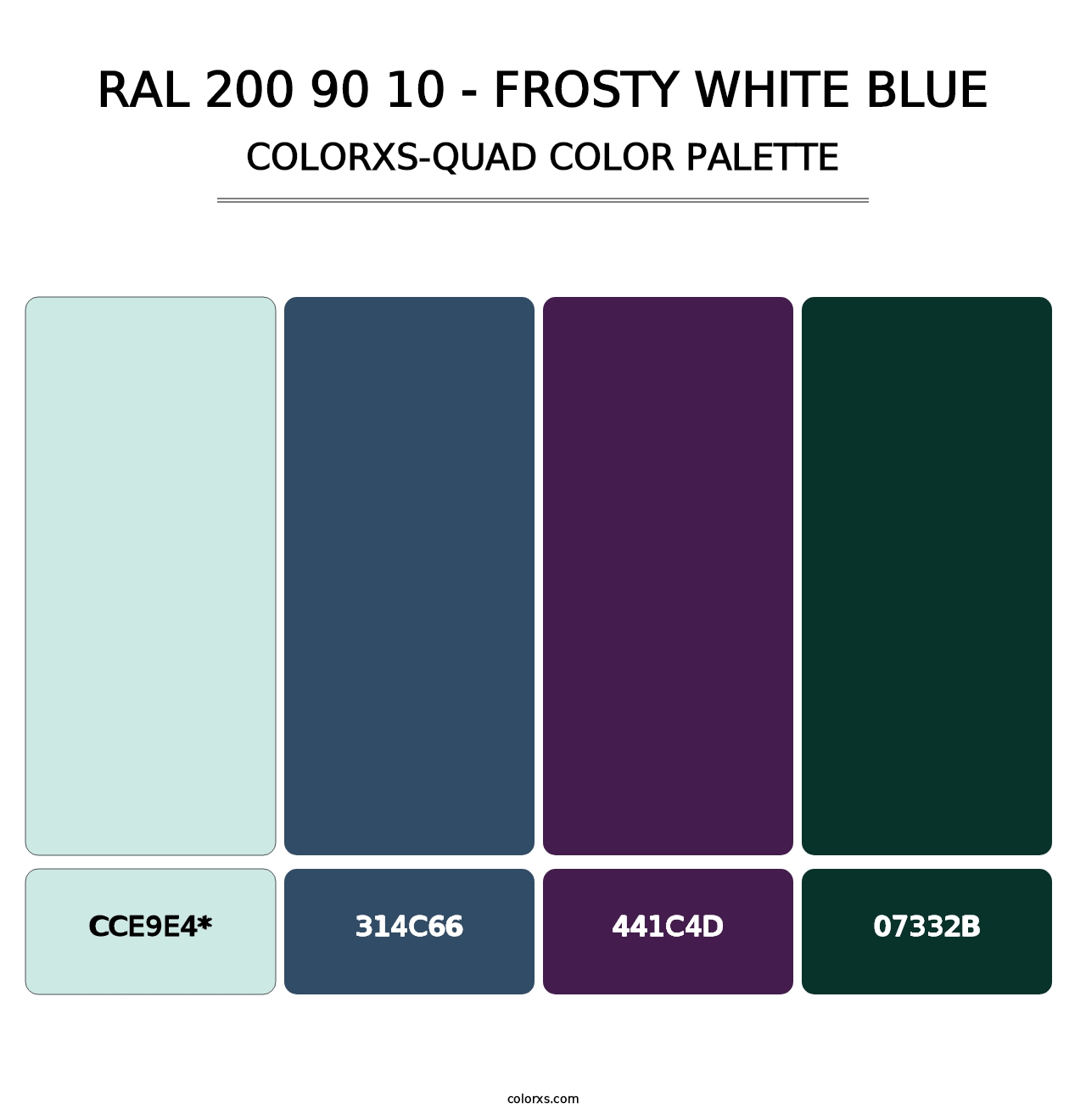 RAL 200 90 10 - Frosty White Blue - Colorxs Quad Palette