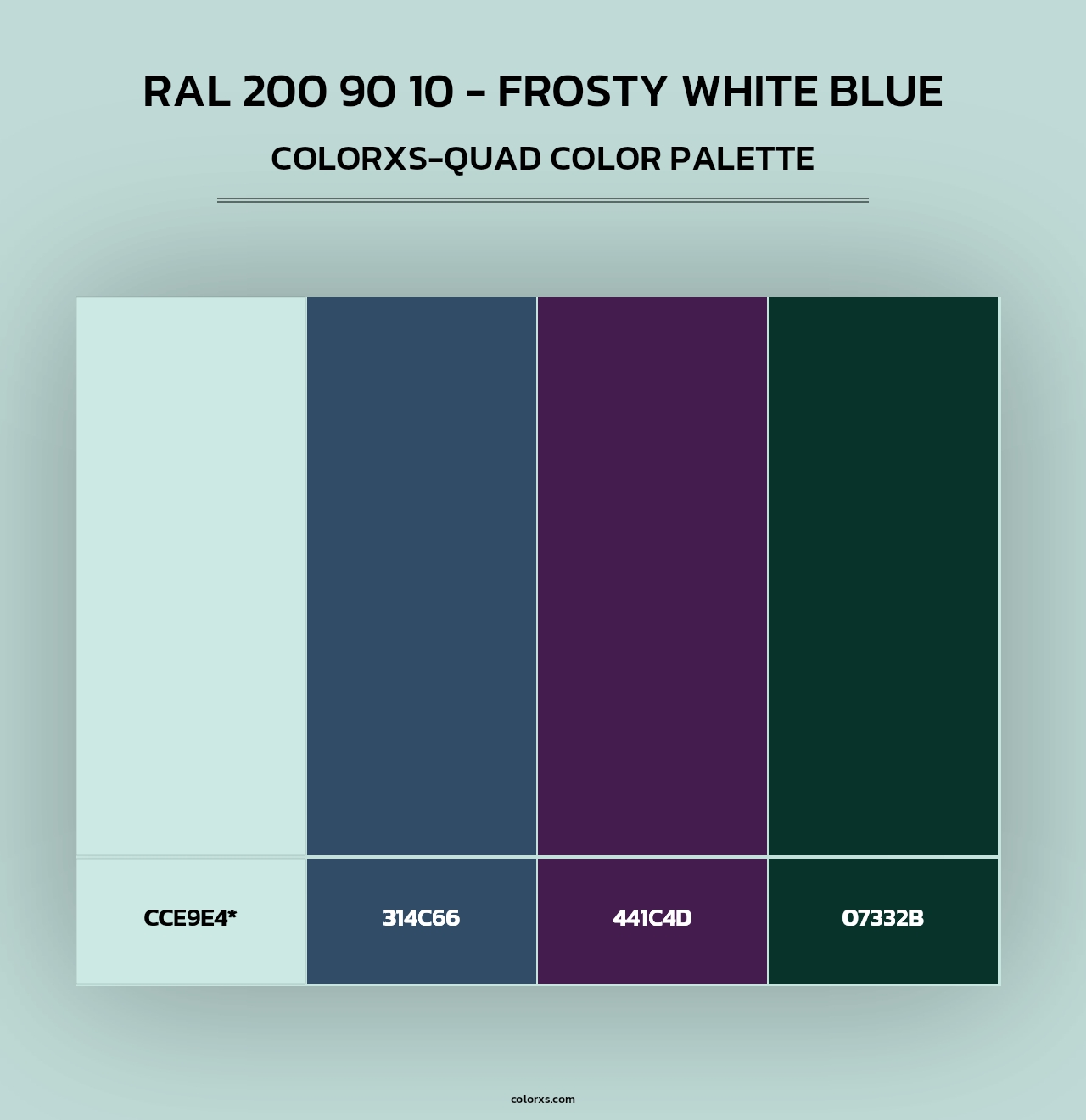 RAL 200 90 10 - Frosty White Blue - Colorxs Quad Palette