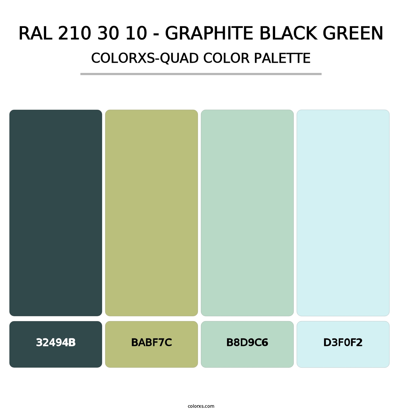 RAL 210 30 10 - Graphite Black Green - Colorxs Quad Palette