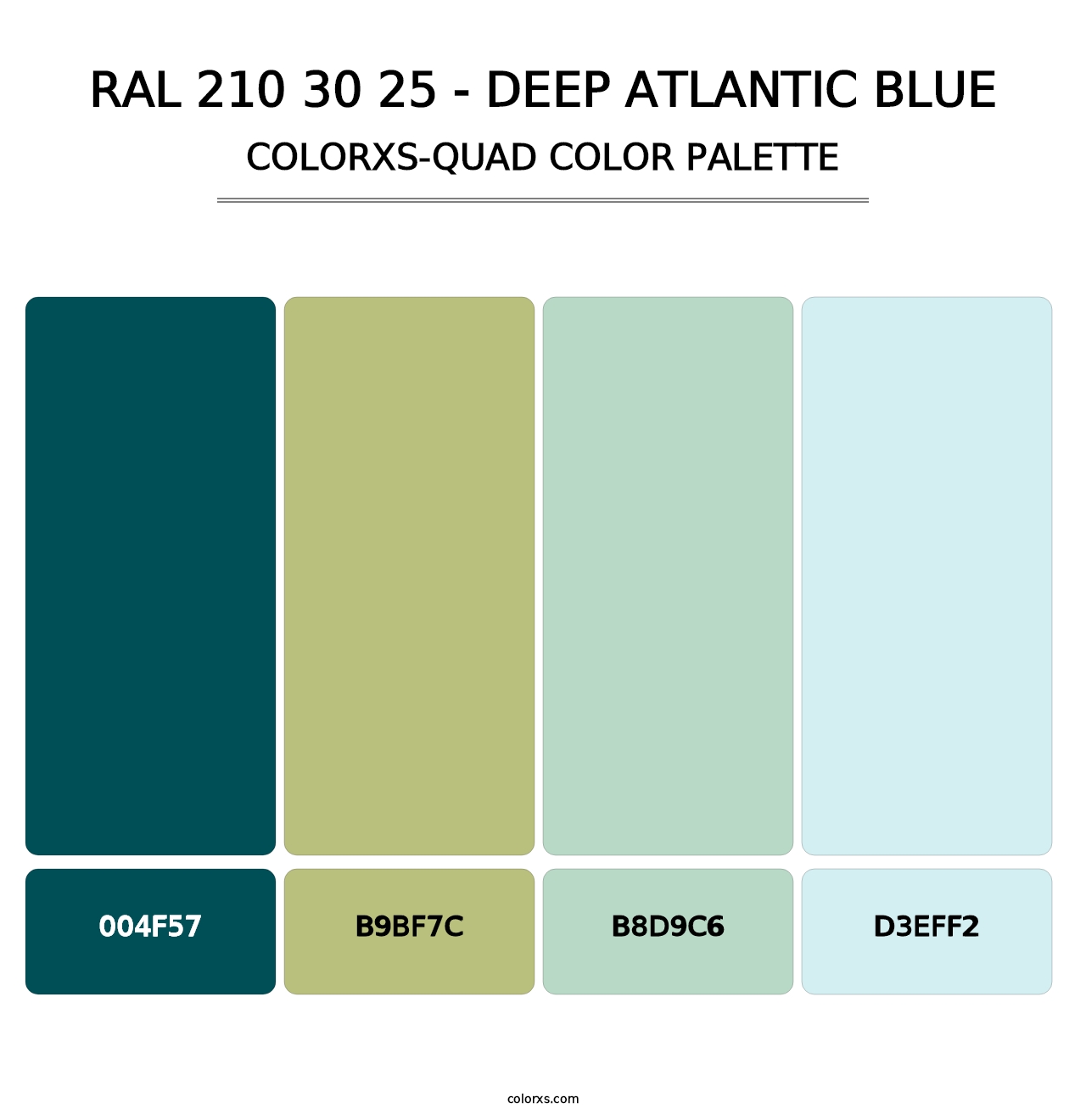 RAL 210 30 25 - Deep Atlantic Blue - Colorxs Quad Palette
