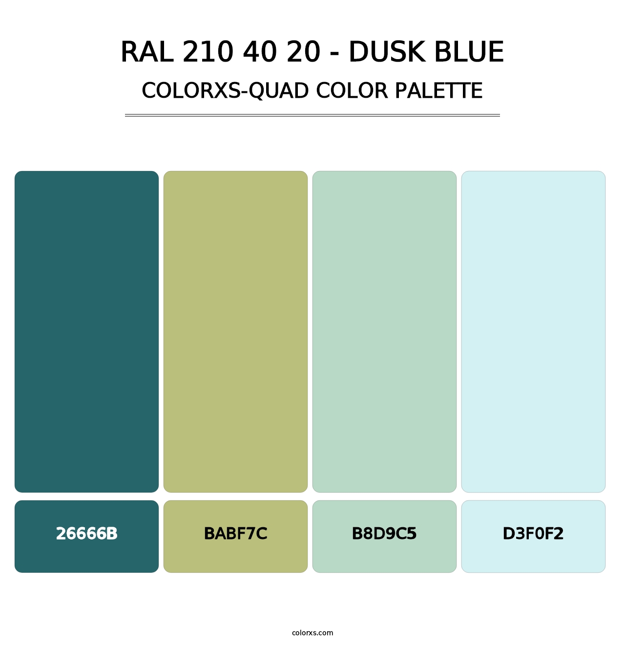 RAL 210 40 20 - Dusk Blue - Colorxs Quad Palette