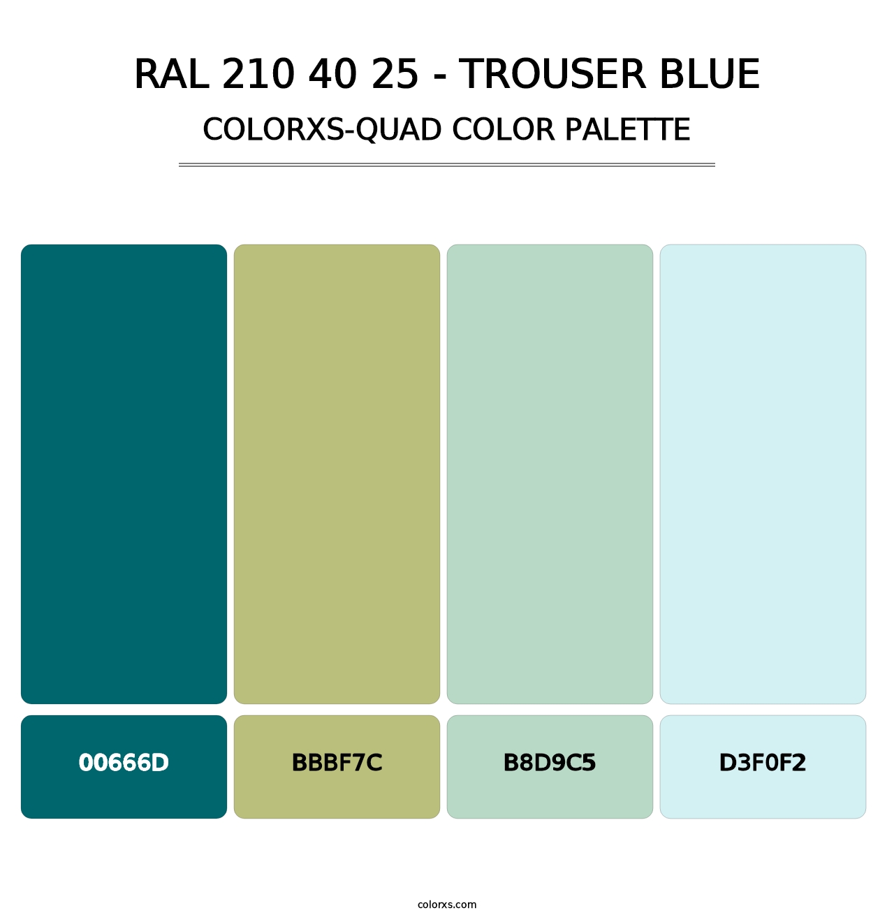 RAL 210 40 25 - Trouser Blue - Colorxs Quad Palette