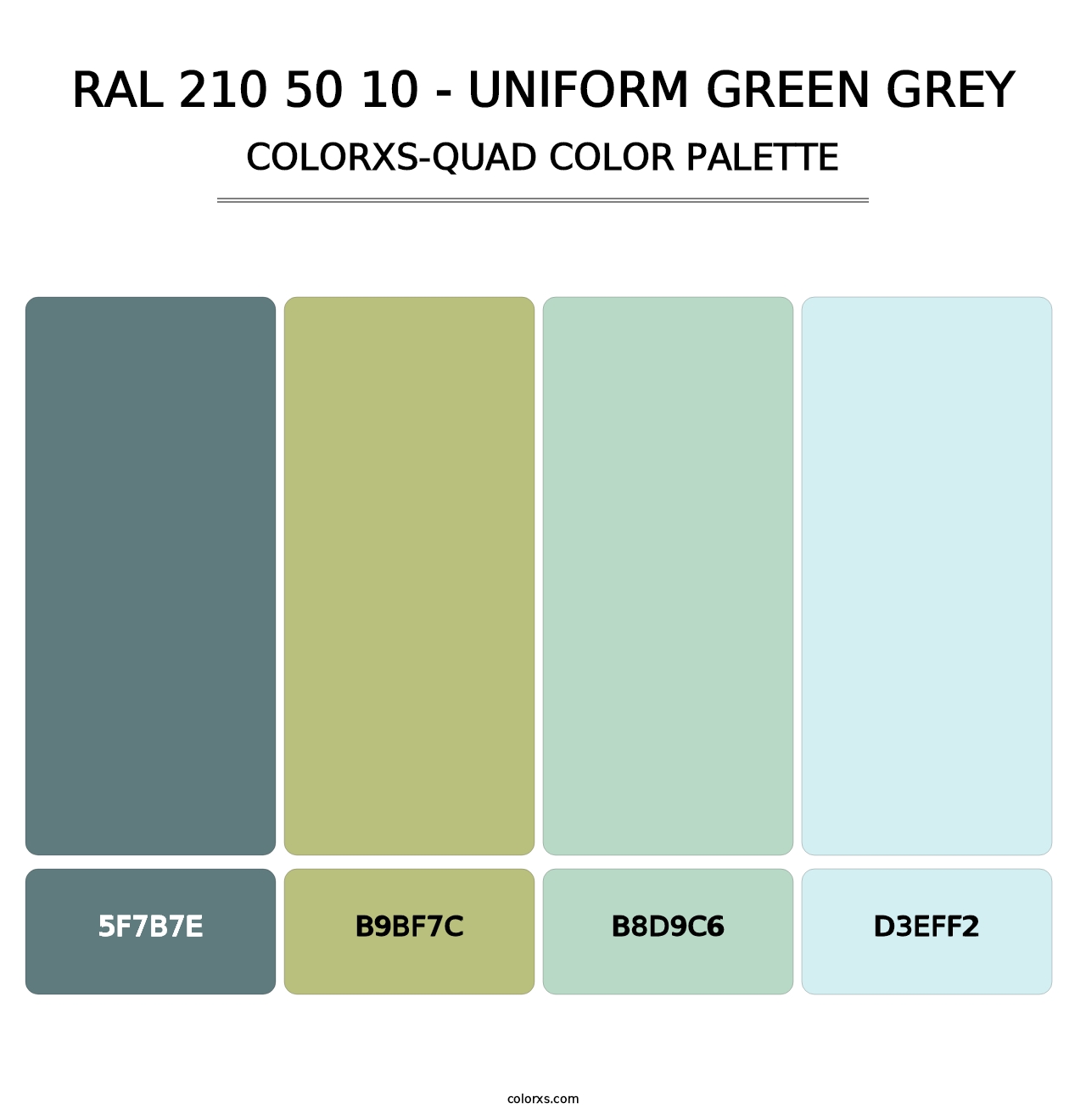 RAL 210 50 10 - Uniform Green Grey - Colorxs Quad Palette