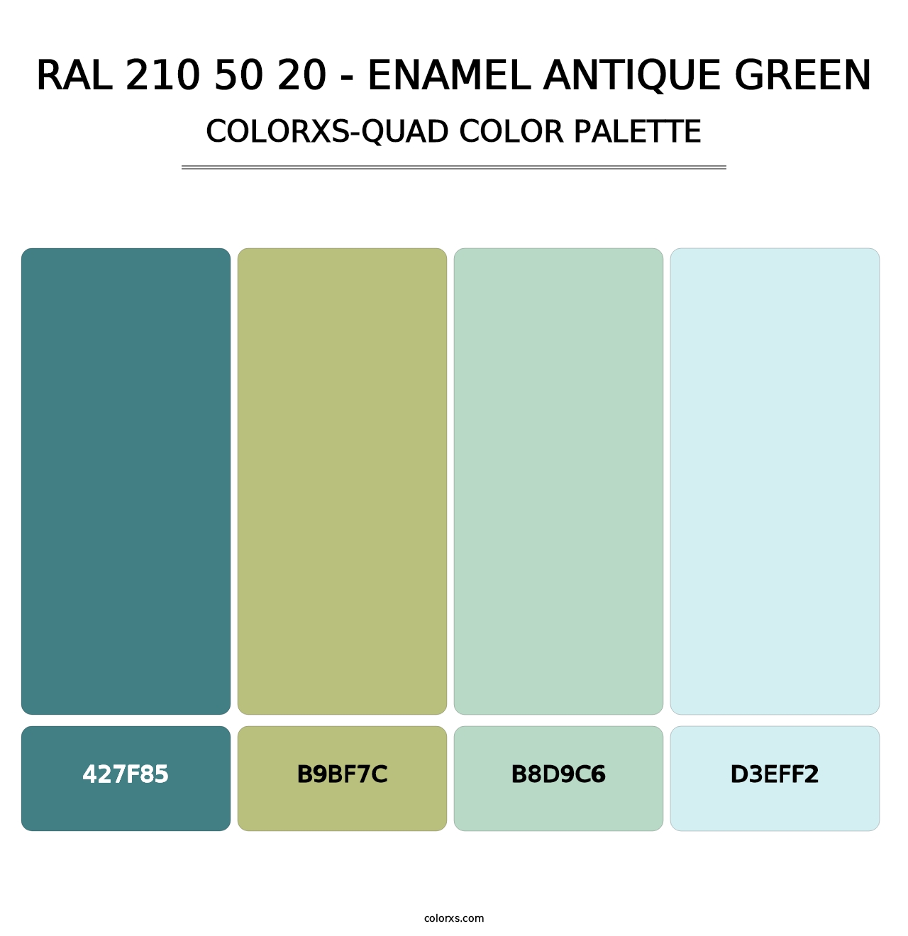 RAL 210 50 20 - Enamel Antique Green - Colorxs Quad Palette