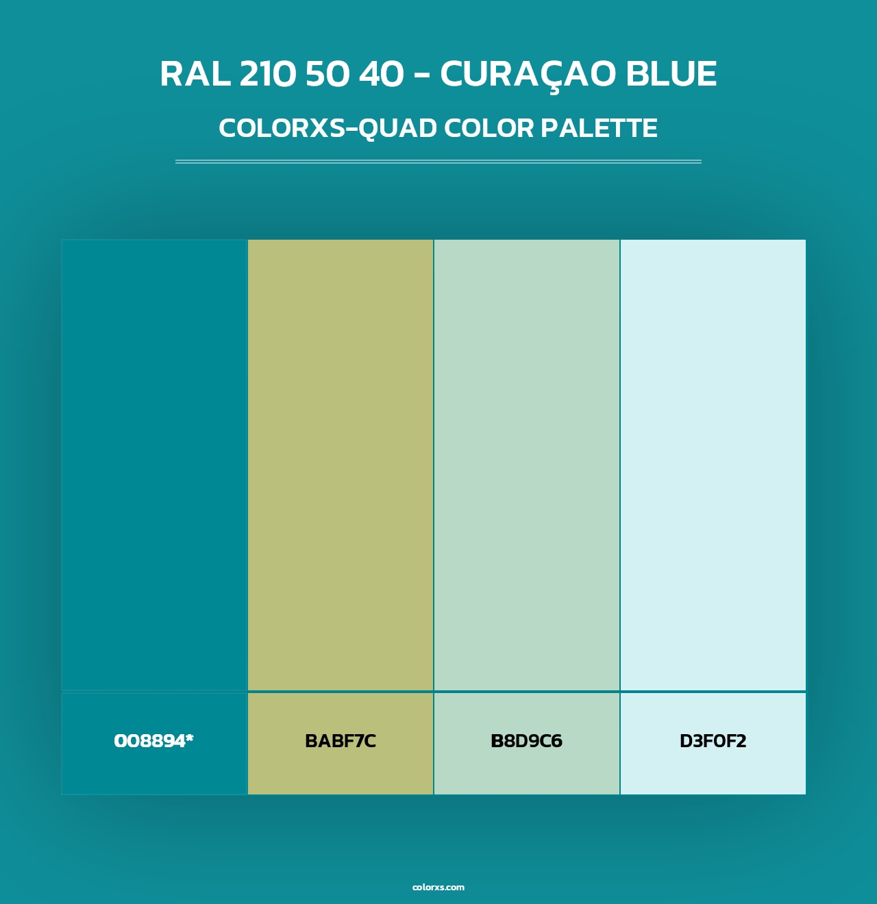 RAL 210 50 40 - Curaçao Blue - Colorxs Quad Palette