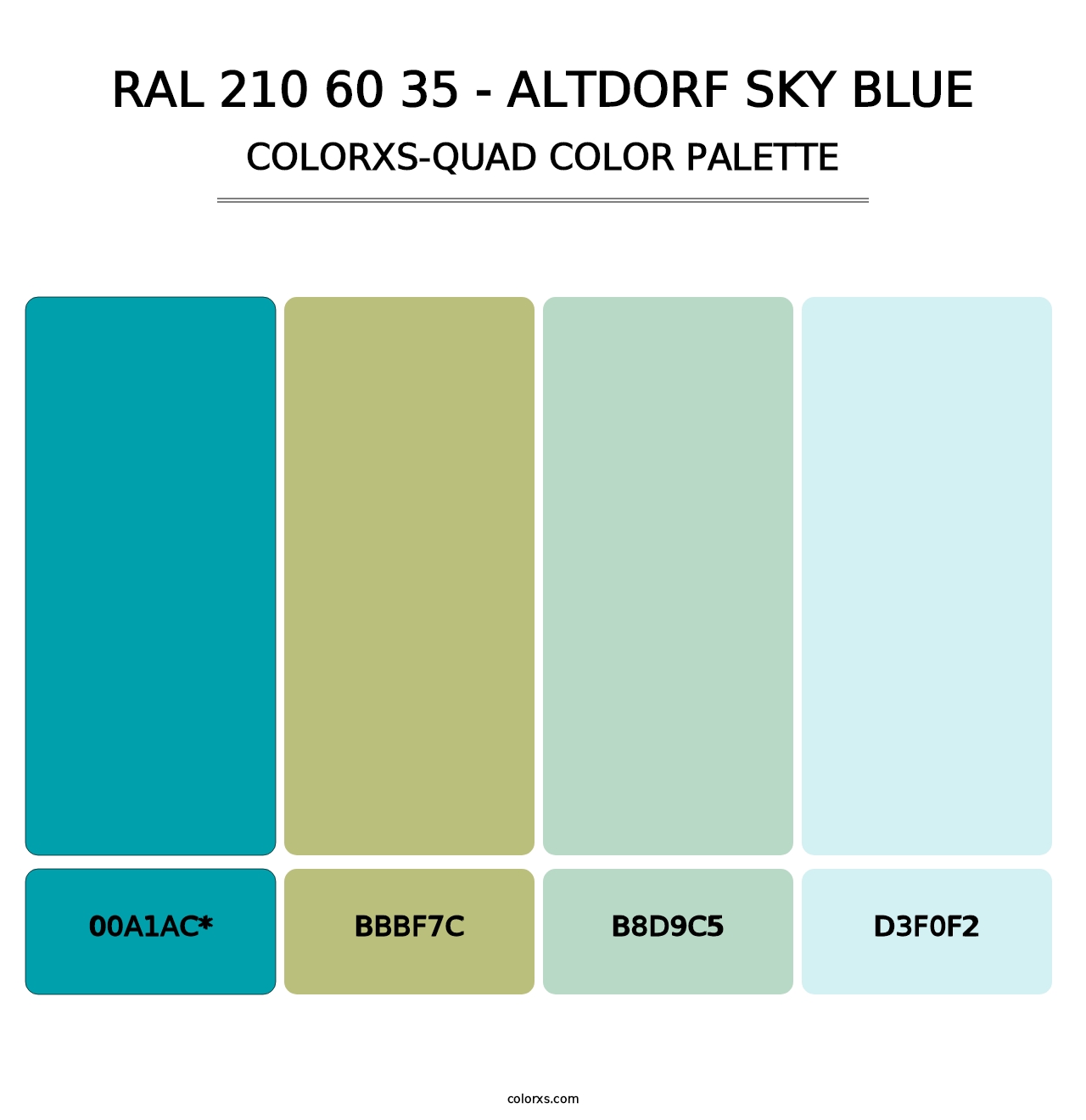 RAL 210 60 35 - Altdorf Sky Blue - Colorxs Quad Palette