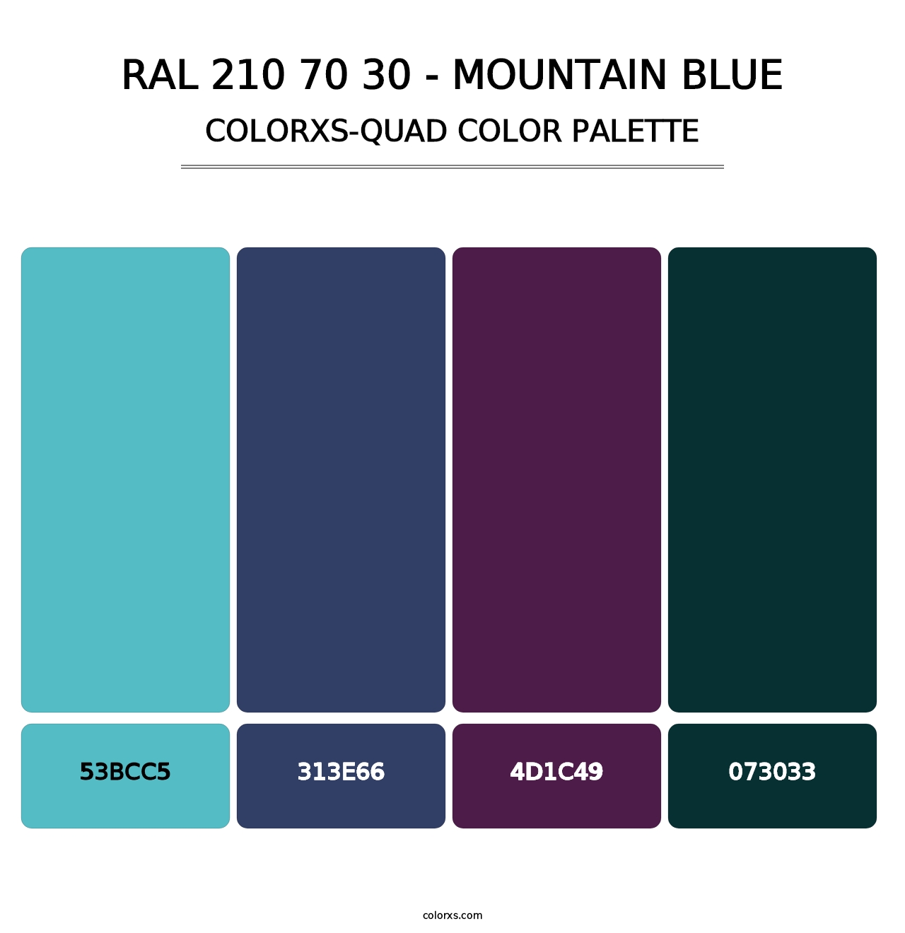 RAL 210 70 30 - Mountain Blue - Colorxs Quad Palette