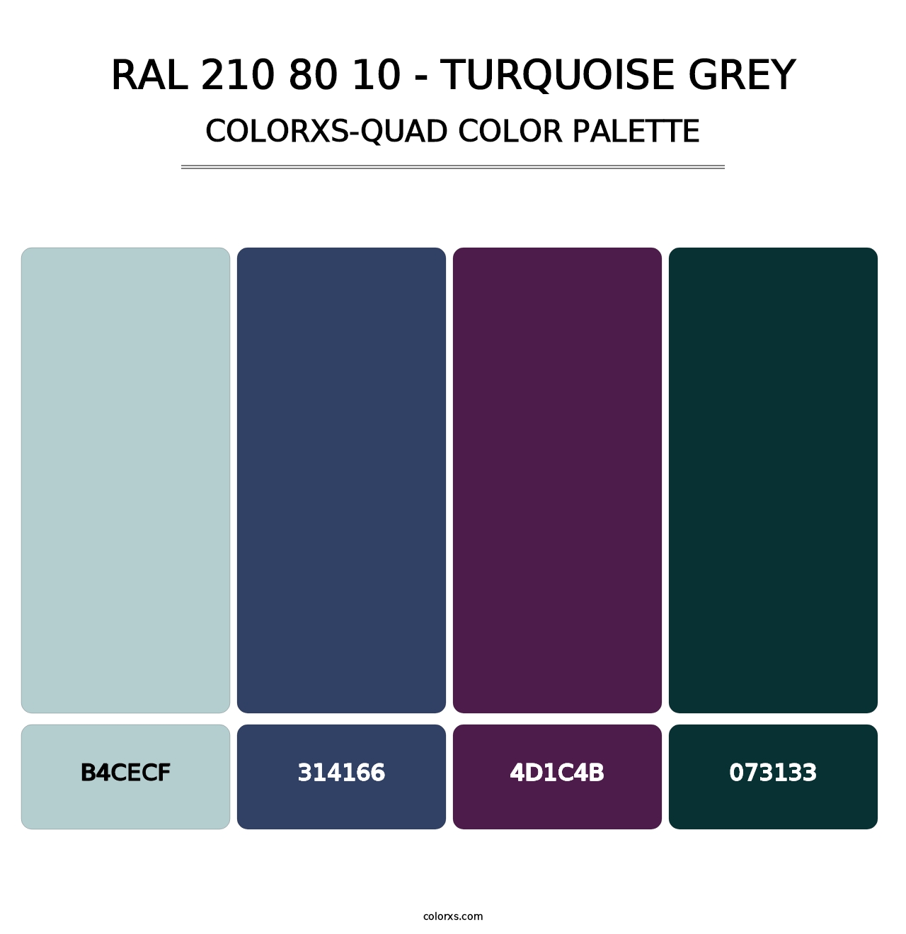 RAL 210 80 10 - Turquoise Grey - Colorxs Quad Palette