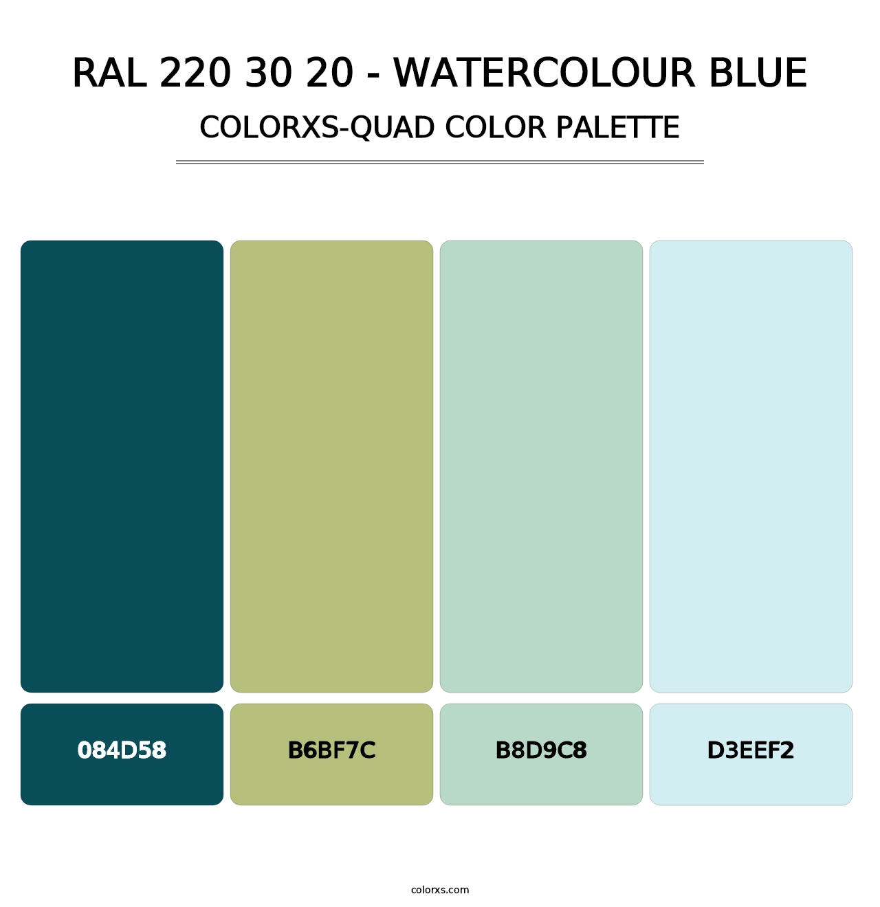 RAL 220 30 20 - Watercolour Blue - Colorxs Quad Palette