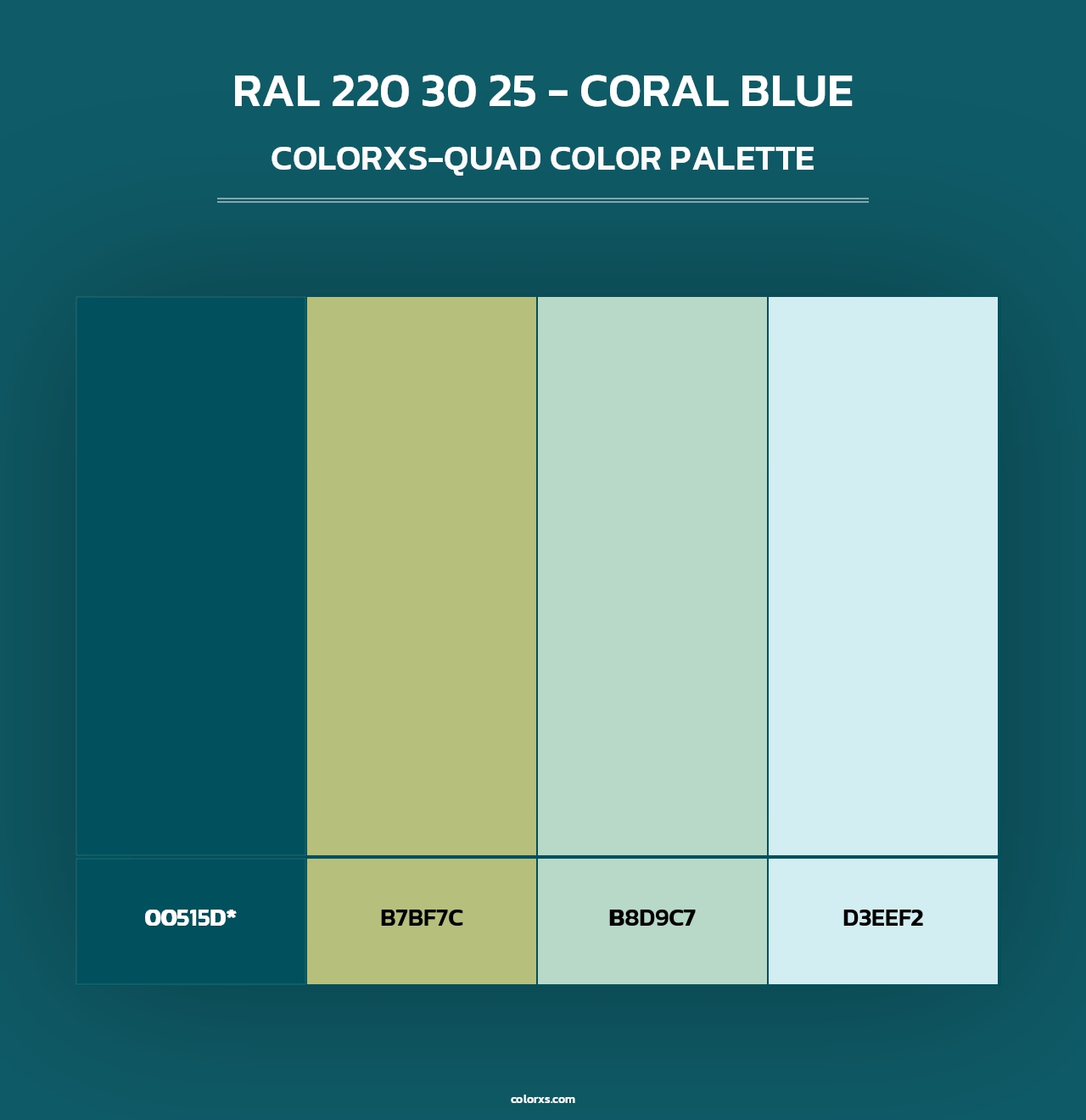 RAL 220 30 25 - Coral Blue - Colorxs Quad Palette