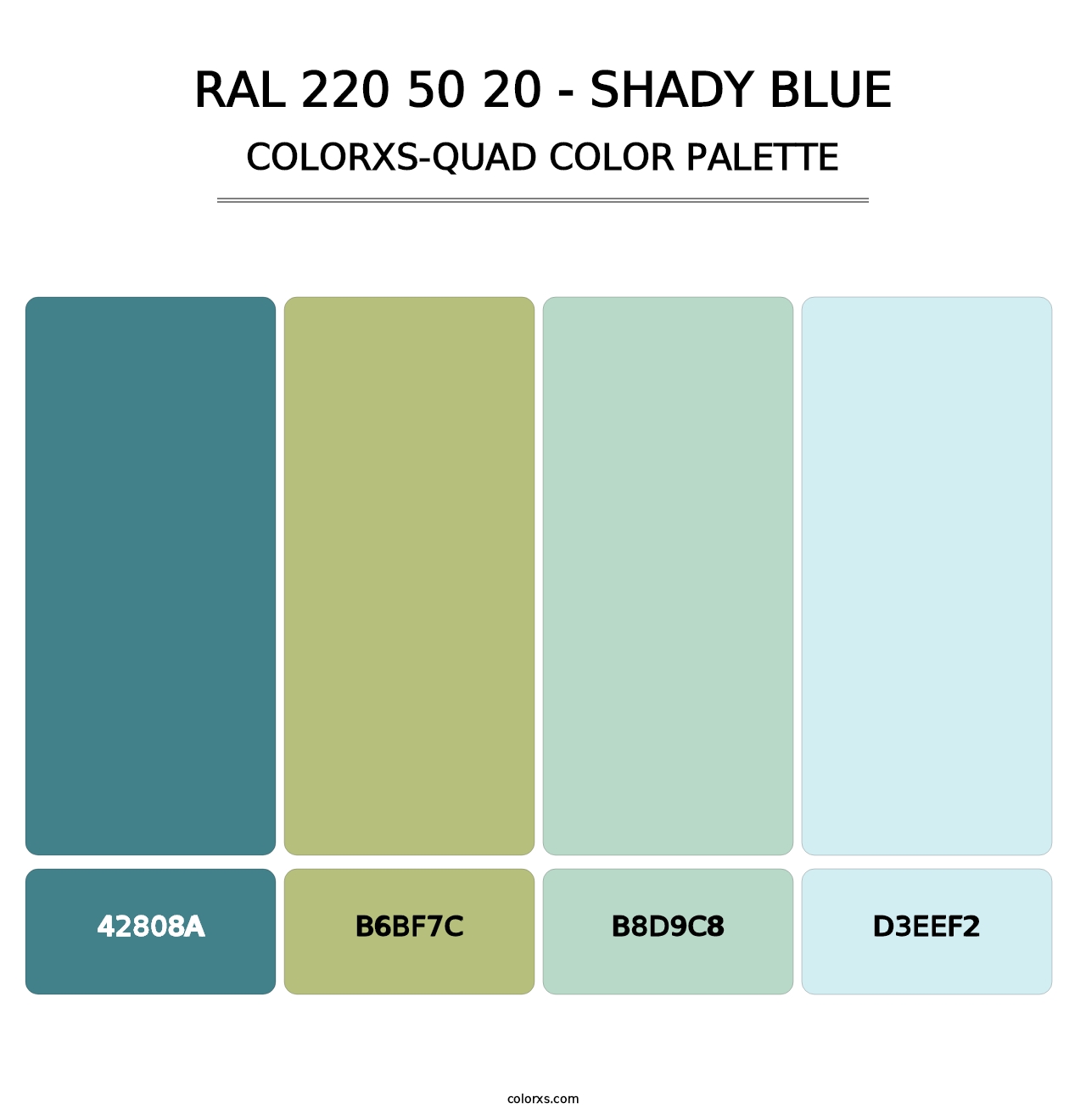 RAL 220 50 20 - Shady Blue - Colorxs Quad Palette