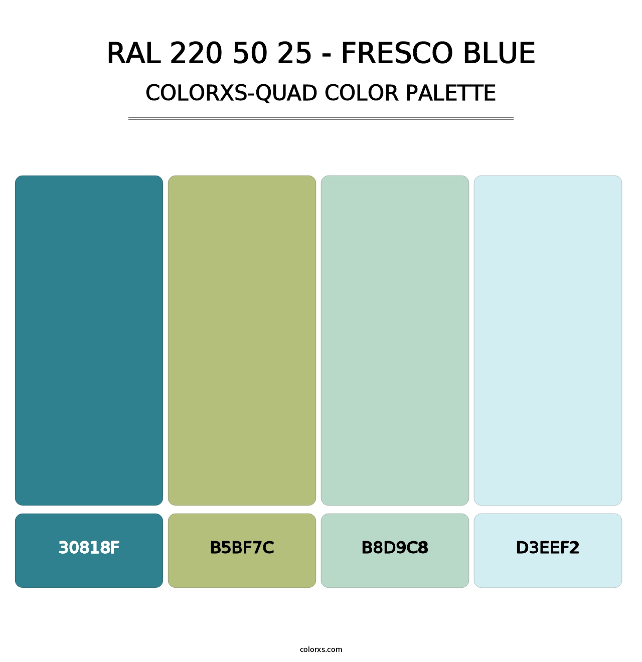 RAL 220 50 25 - Fresco Blue - Colorxs Quad Palette