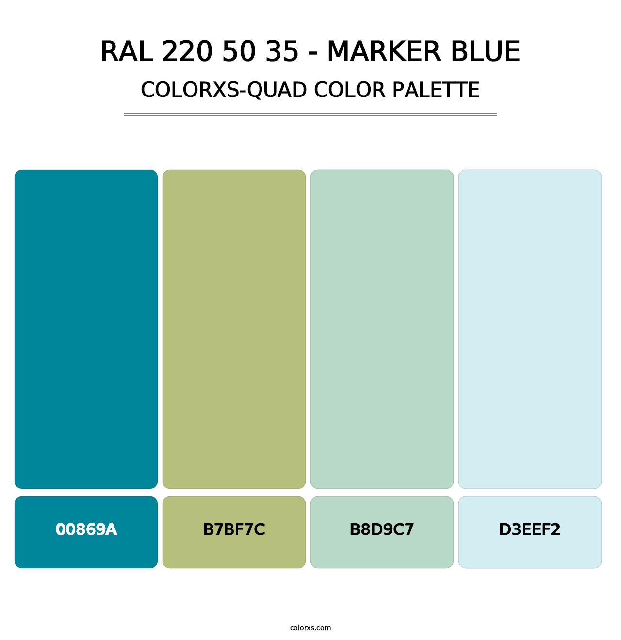 RAL 220 50 35 - Marker Blue - Colorxs Quad Palette