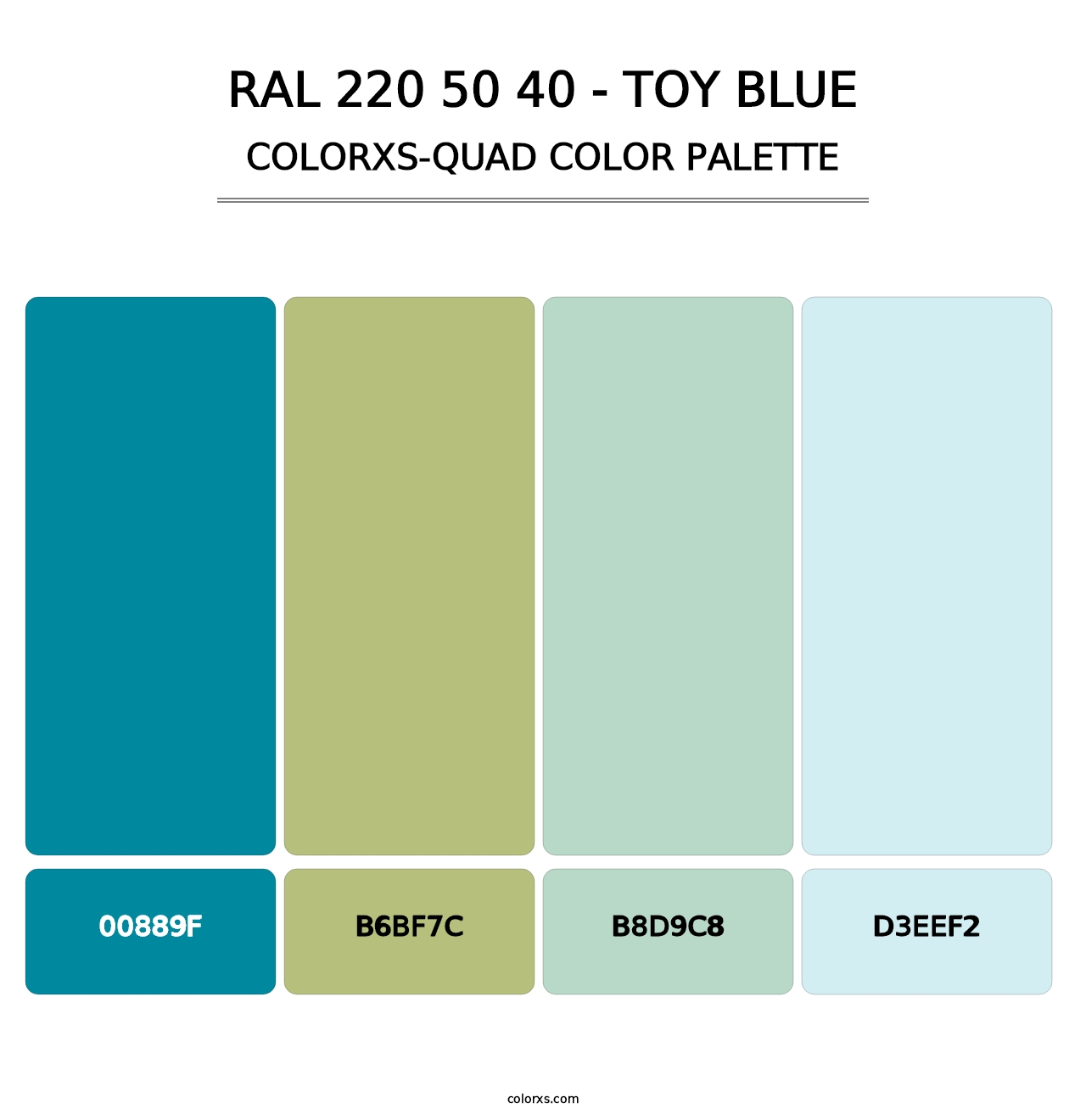 RAL 220 50 40 - Toy Blue - Colorxs Quad Palette