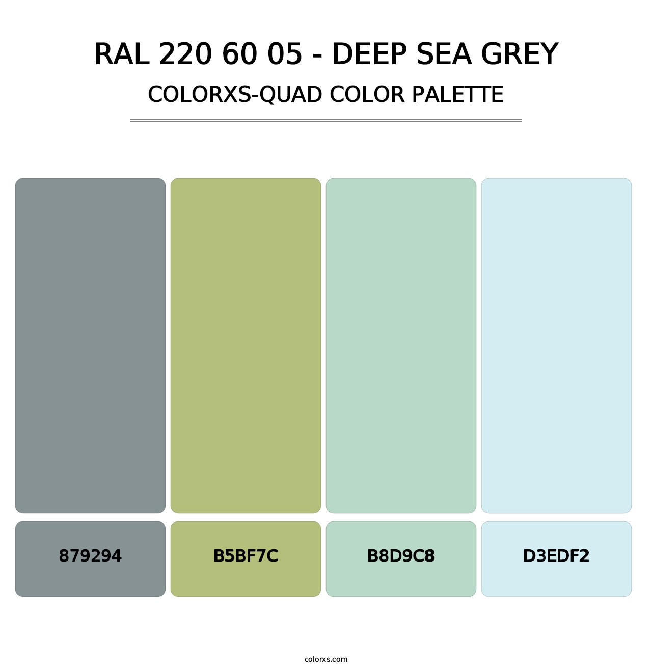 RAL 220 60 05 - Deep Sea Grey - Colorxs Quad Palette
