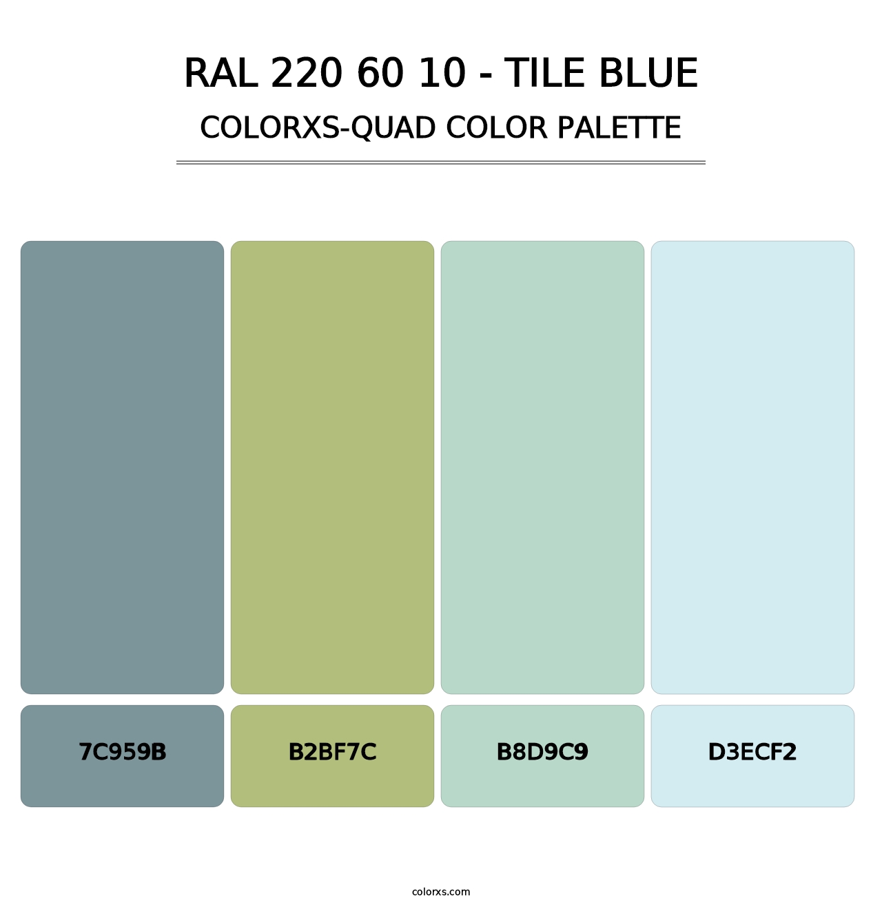 RAL 220 60 10 - Tile Blue - Colorxs Quad Palette