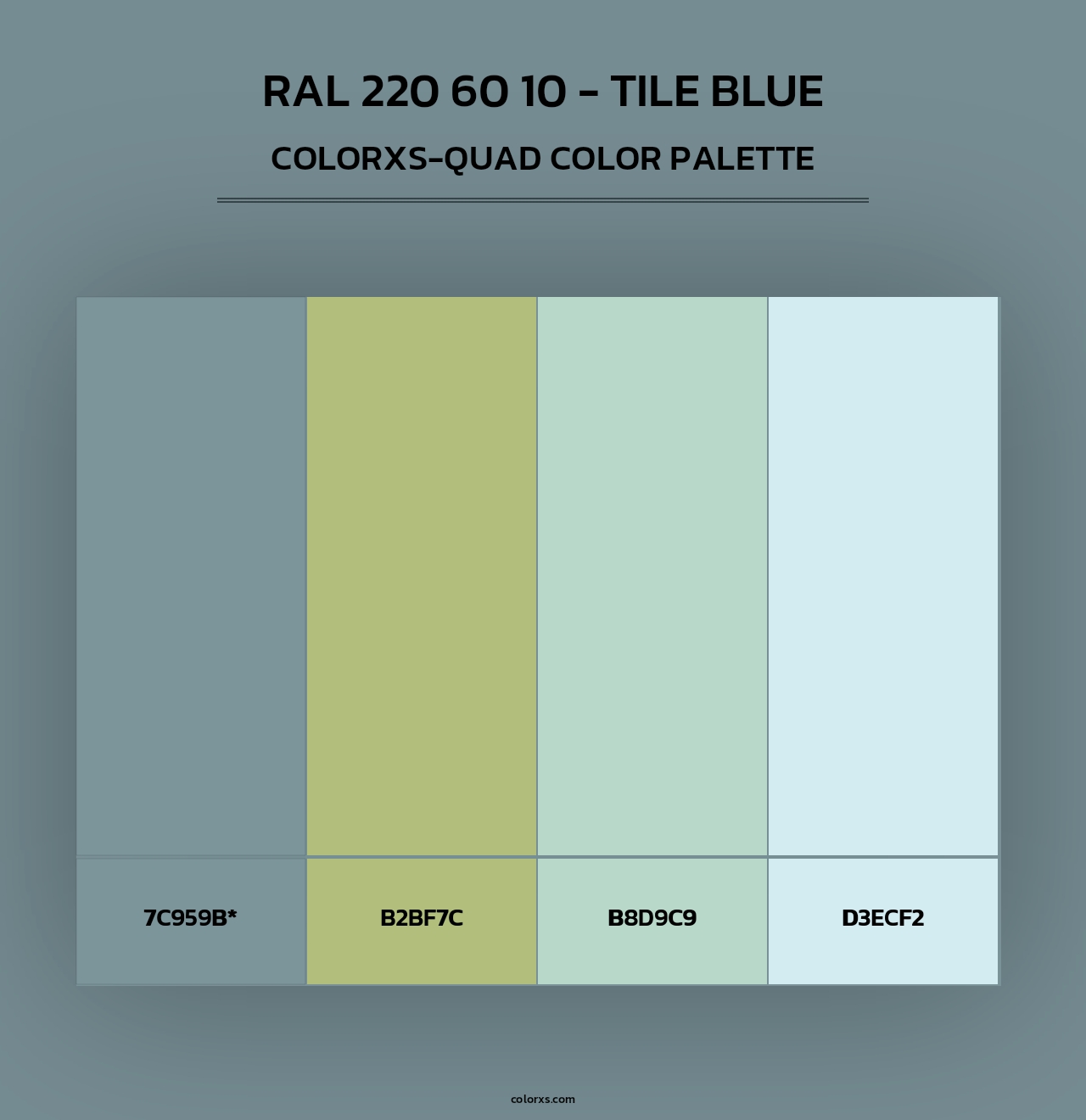RAL 220 60 10 - Tile Blue - Colorxs Quad Palette