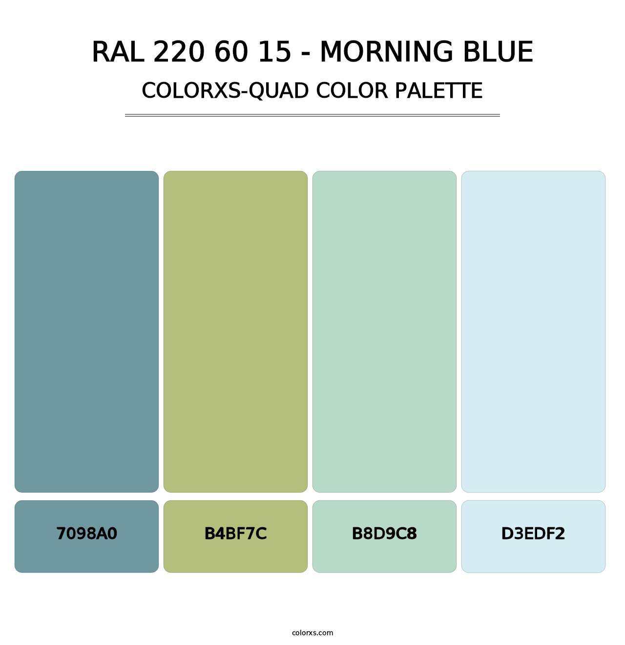 RAL 220 60 15 - Morning Blue - Colorxs Quad Palette