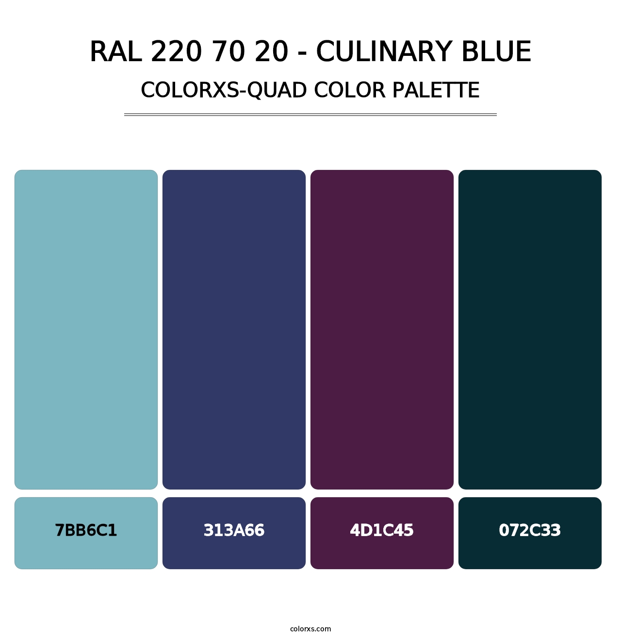 RAL 220 70 20 - Culinary Blue - Colorxs Quad Palette