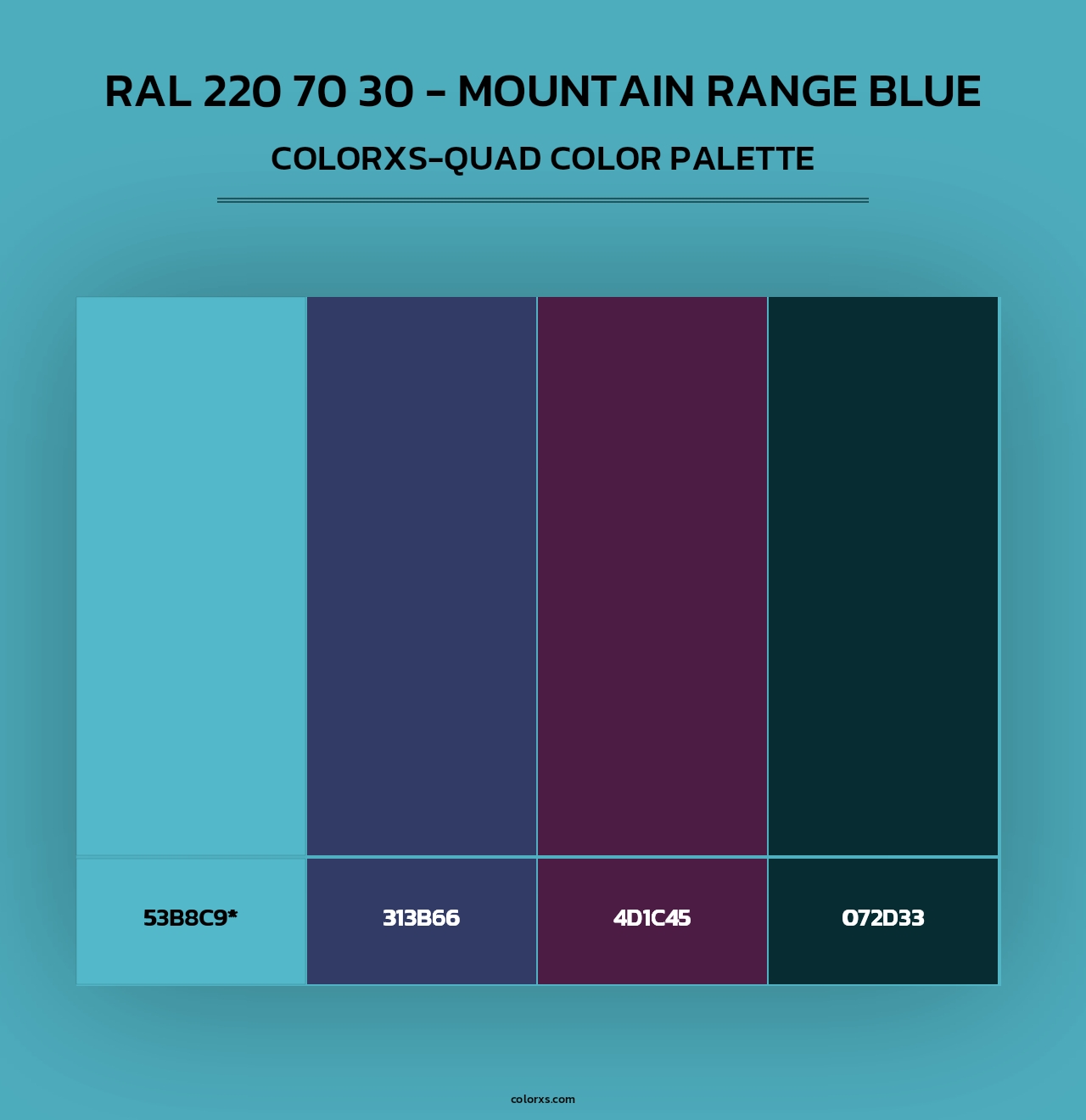 RAL 220 70 30 - Mountain Range Blue - Colorxs Quad Palette