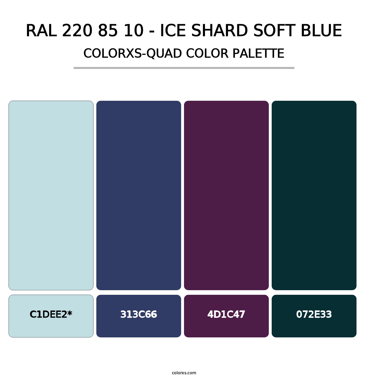 RAL 220 85 10 - Ice Shard Soft Blue - Colorxs Quad Palette