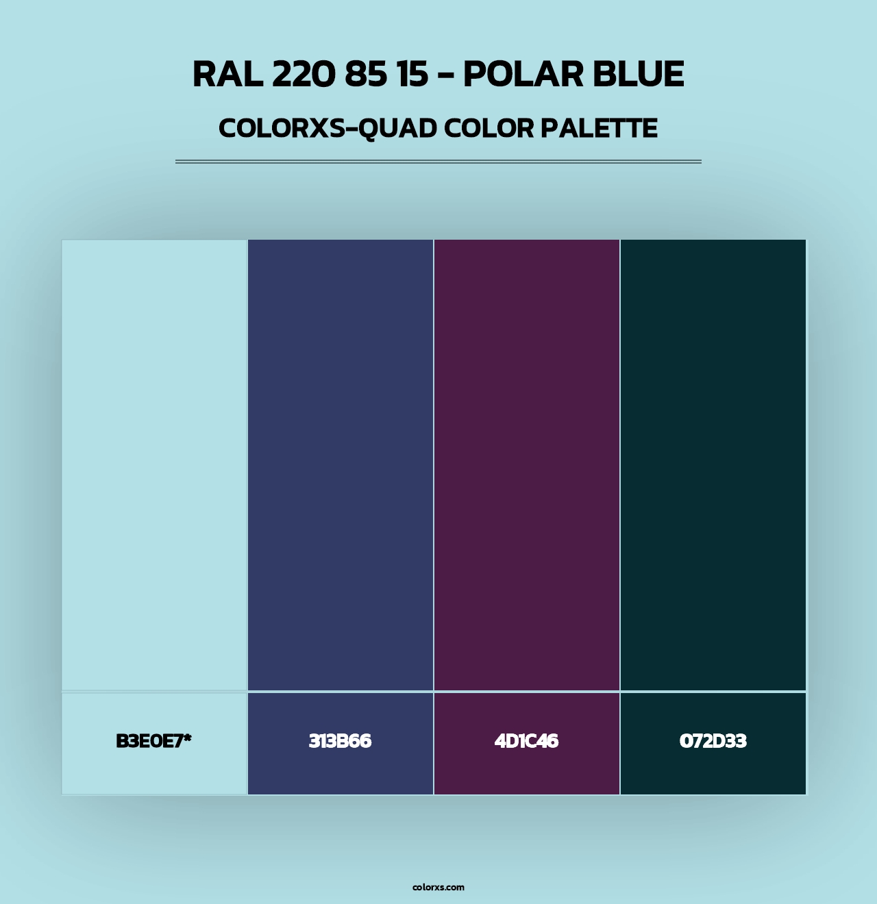 RAL 220 85 15 - Polar Blue - Colorxs Quad Palette