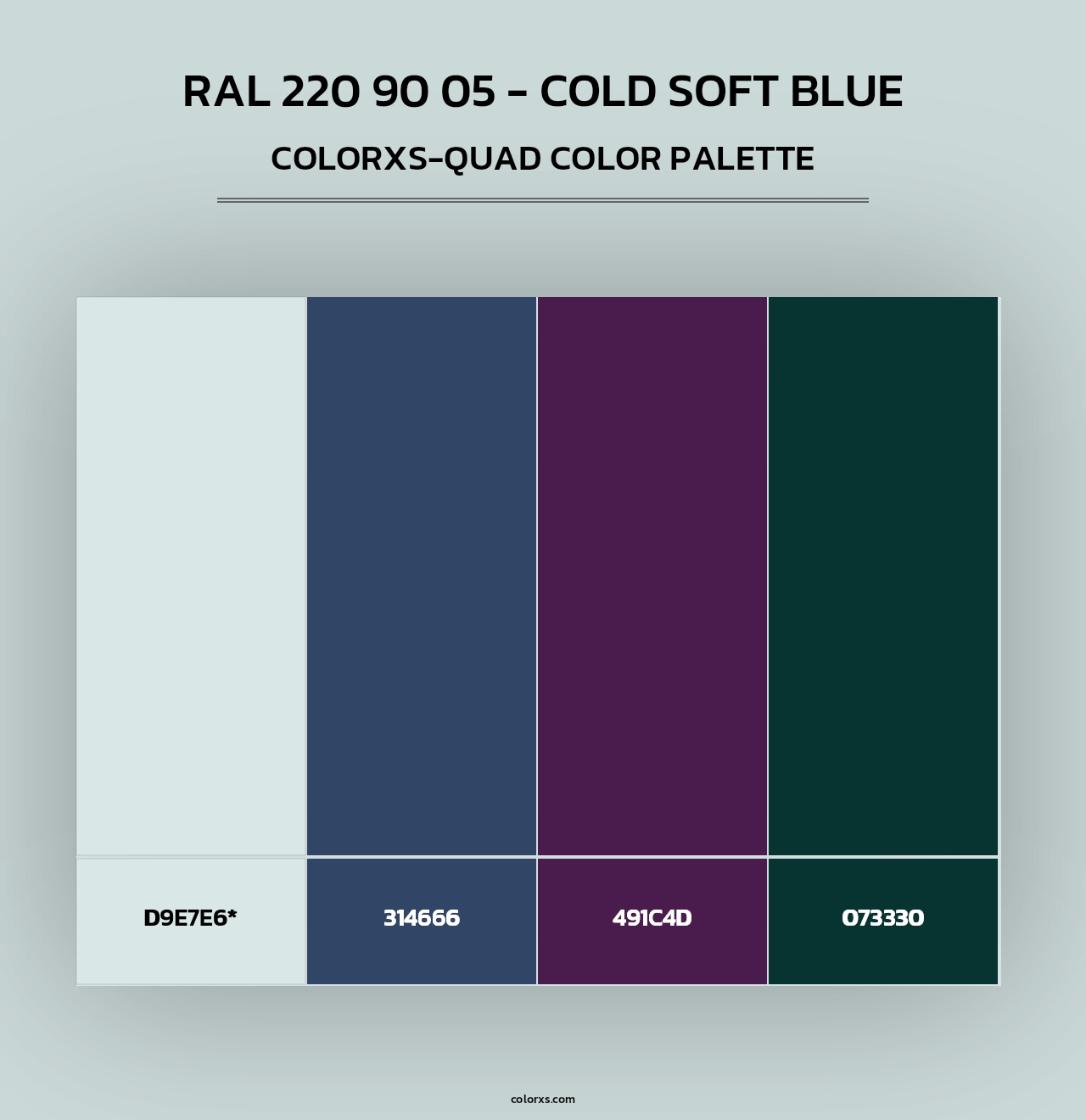 RAL 220 90 05 - Cold Soft Blue - Colorxs Quad Palette