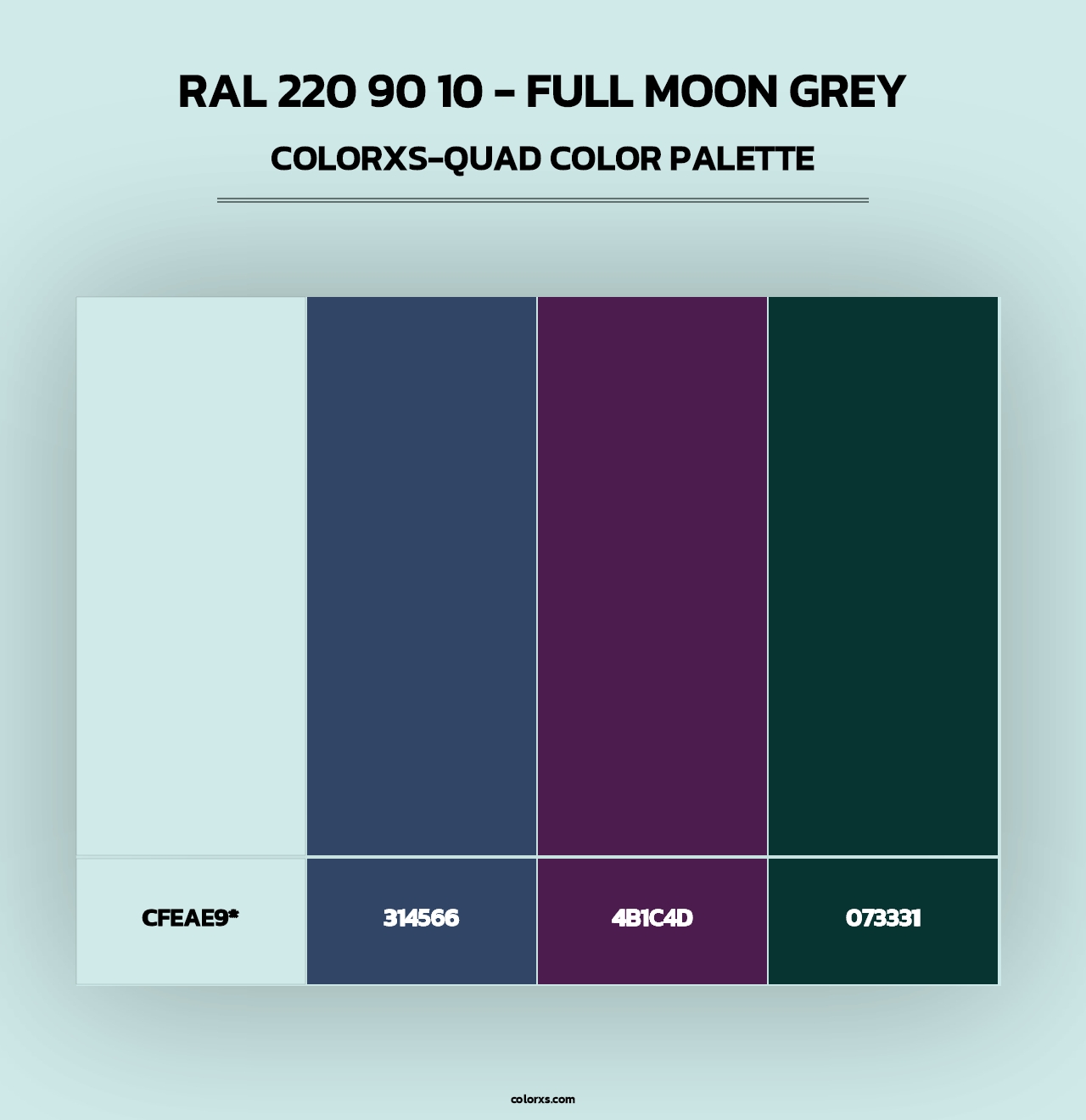 RAL 220 90 10 - Full Moon Grey - Colorxs Quad Palette