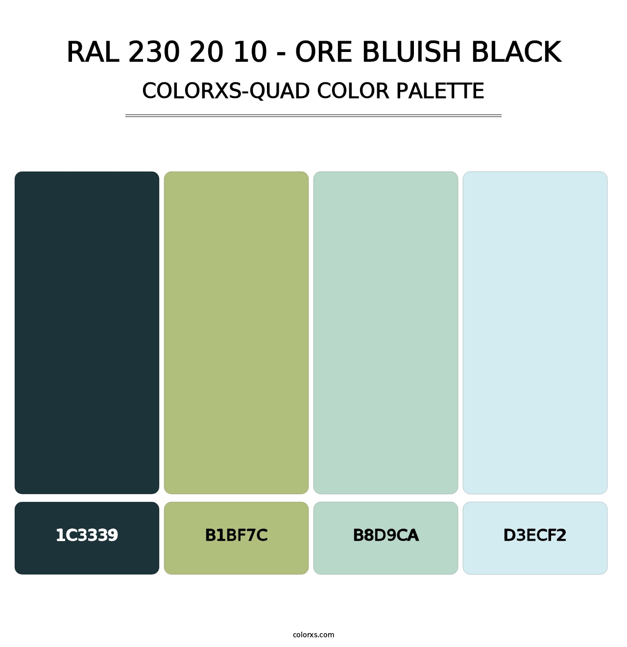 RAL 230 20 10 - Ore Bluish Black - Colorxs Quad Palette