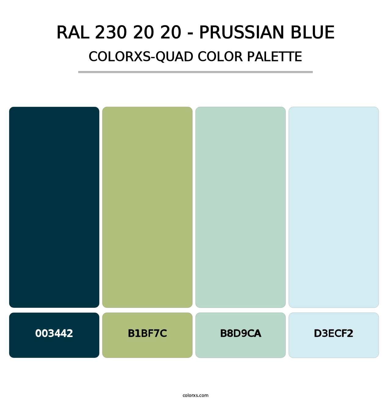 RAL 230 20 20 - Prussian Blue - Colorxs Quad Palette