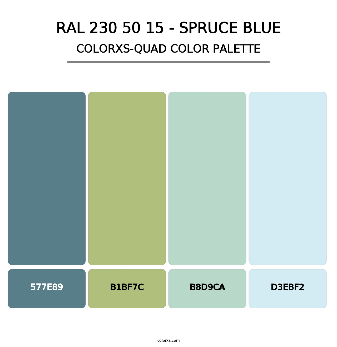 RAL 230 50 15 - Spruce Blue - Colorxs Quad Palette
