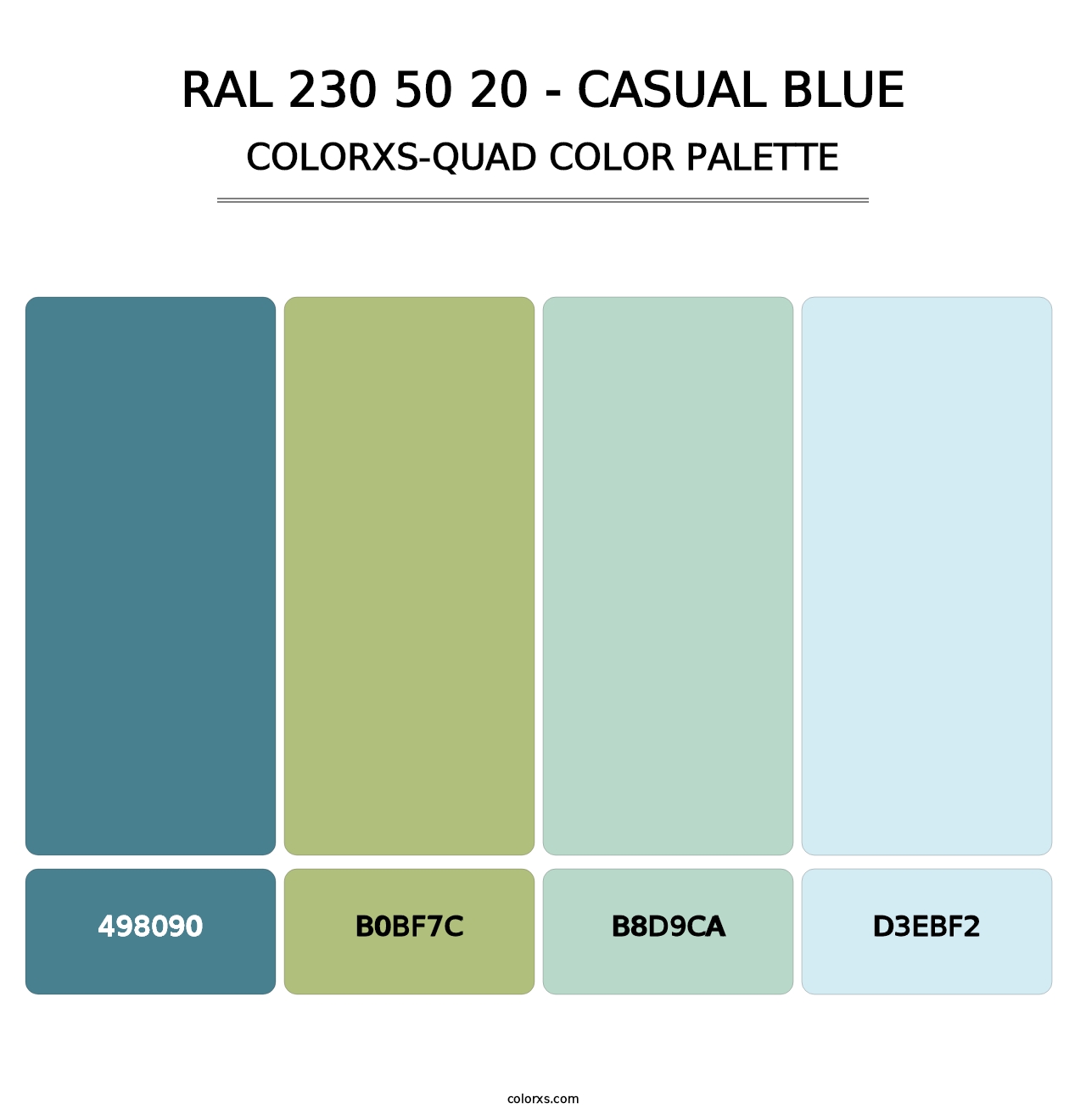 RAL 230 50 20 - Casual Blue - Colorxs Quad Palette