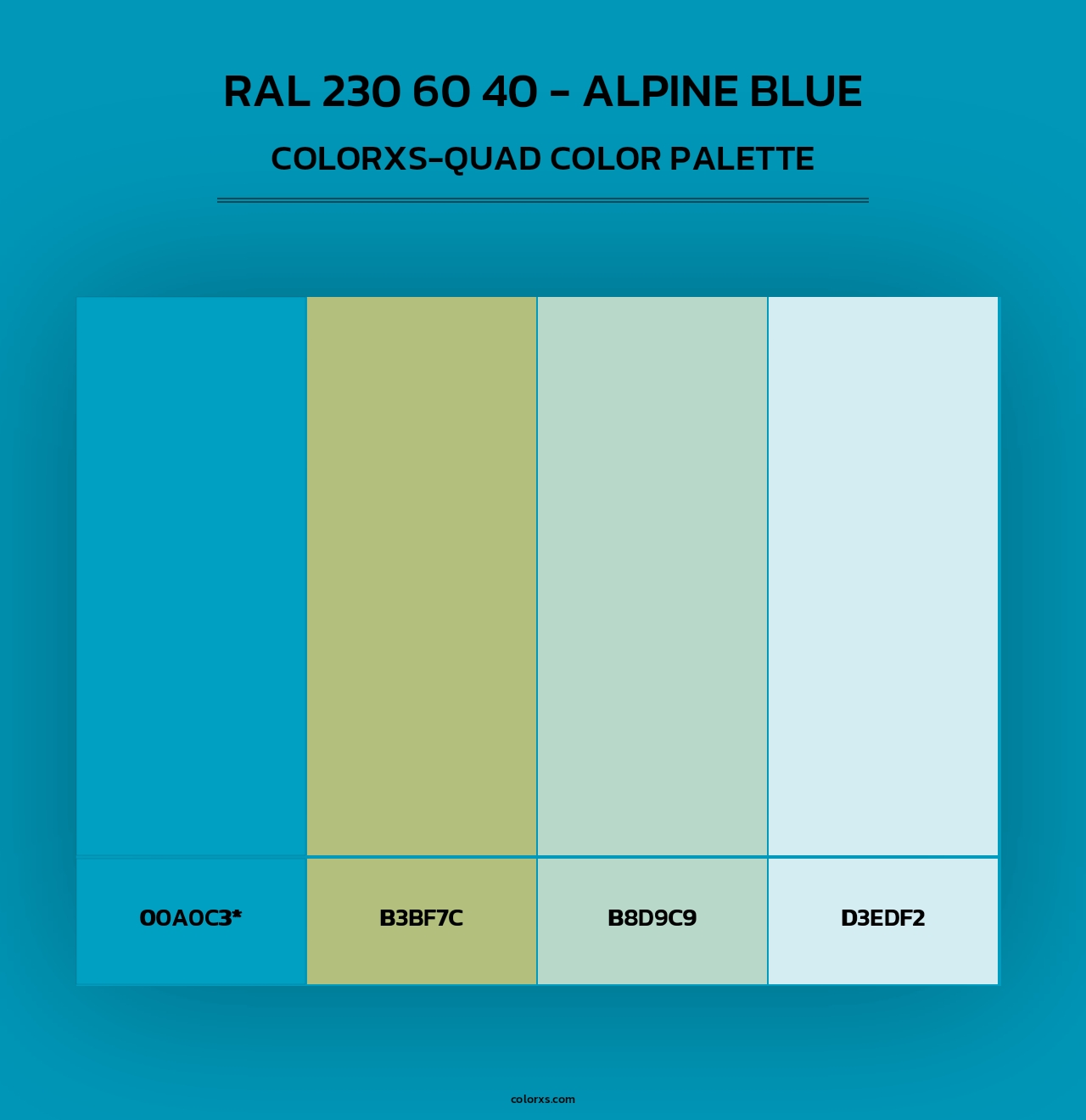 RAL 230 60 40 - Alpine Blue - Colorxs Quad Palette