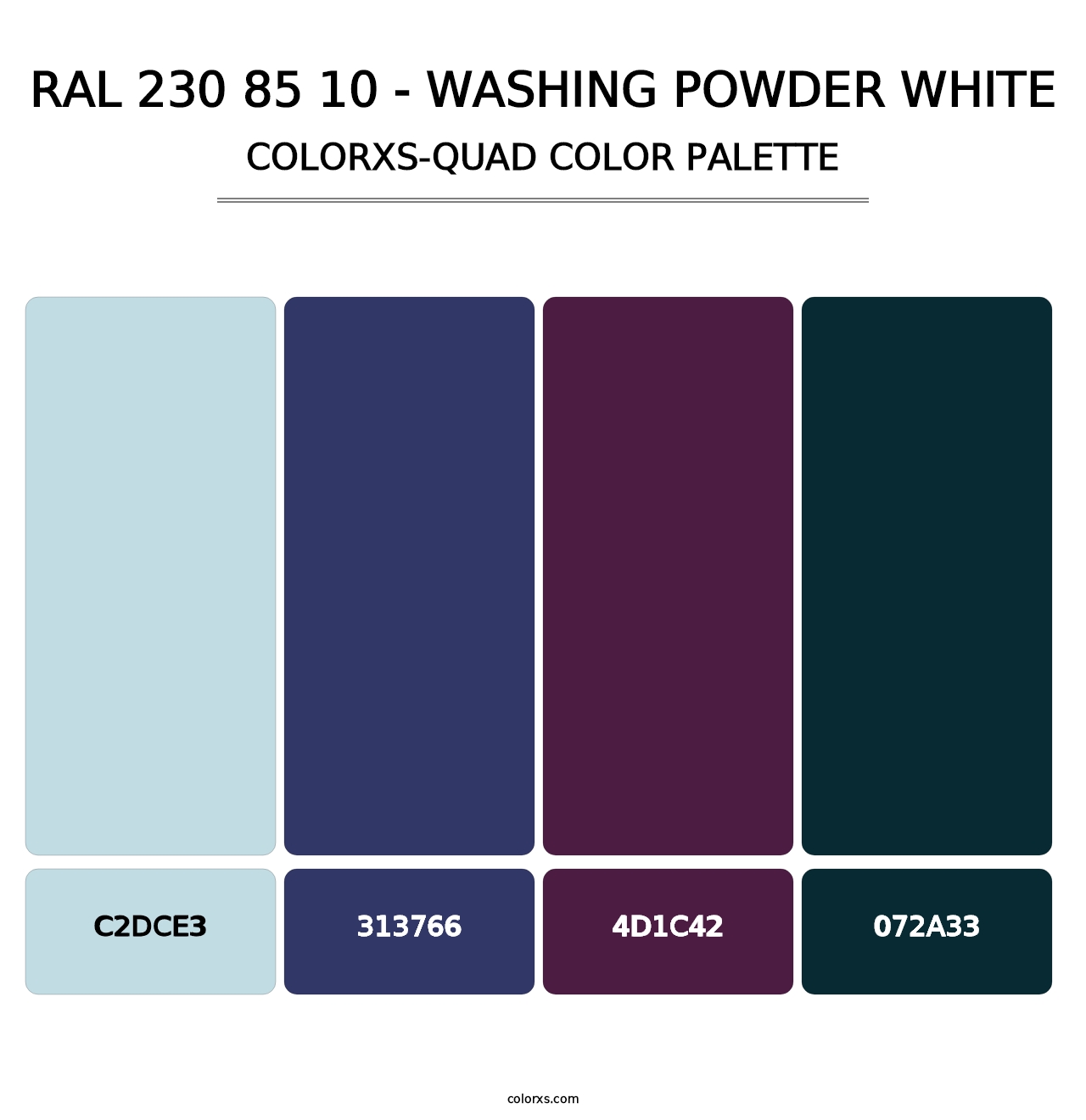 RAL 230 85 10 - Washing Powder White - Colorxs Quad Palette