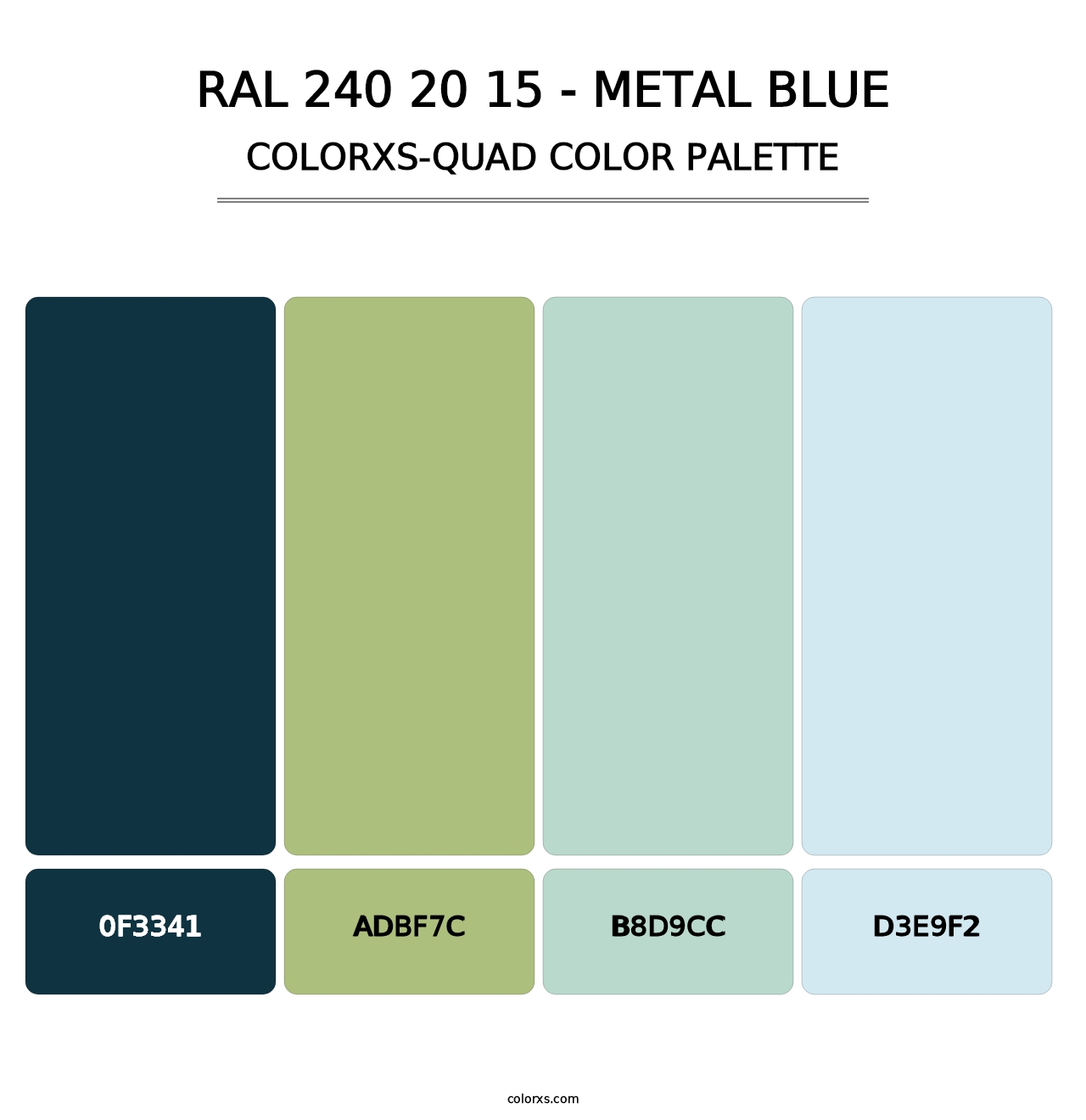 RAL 240 20 15 - Metal Blue - Colorxs Quad Palette