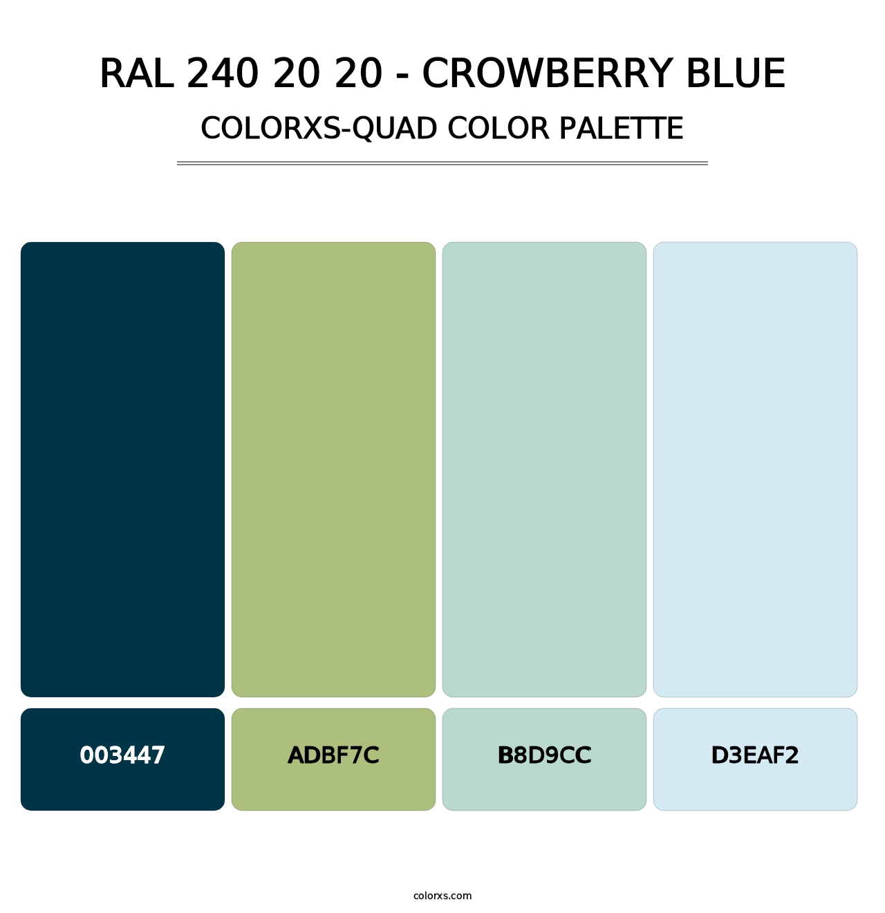 RAL 240 20 20 - Crowberry Blue - Colorxs Quad Palette