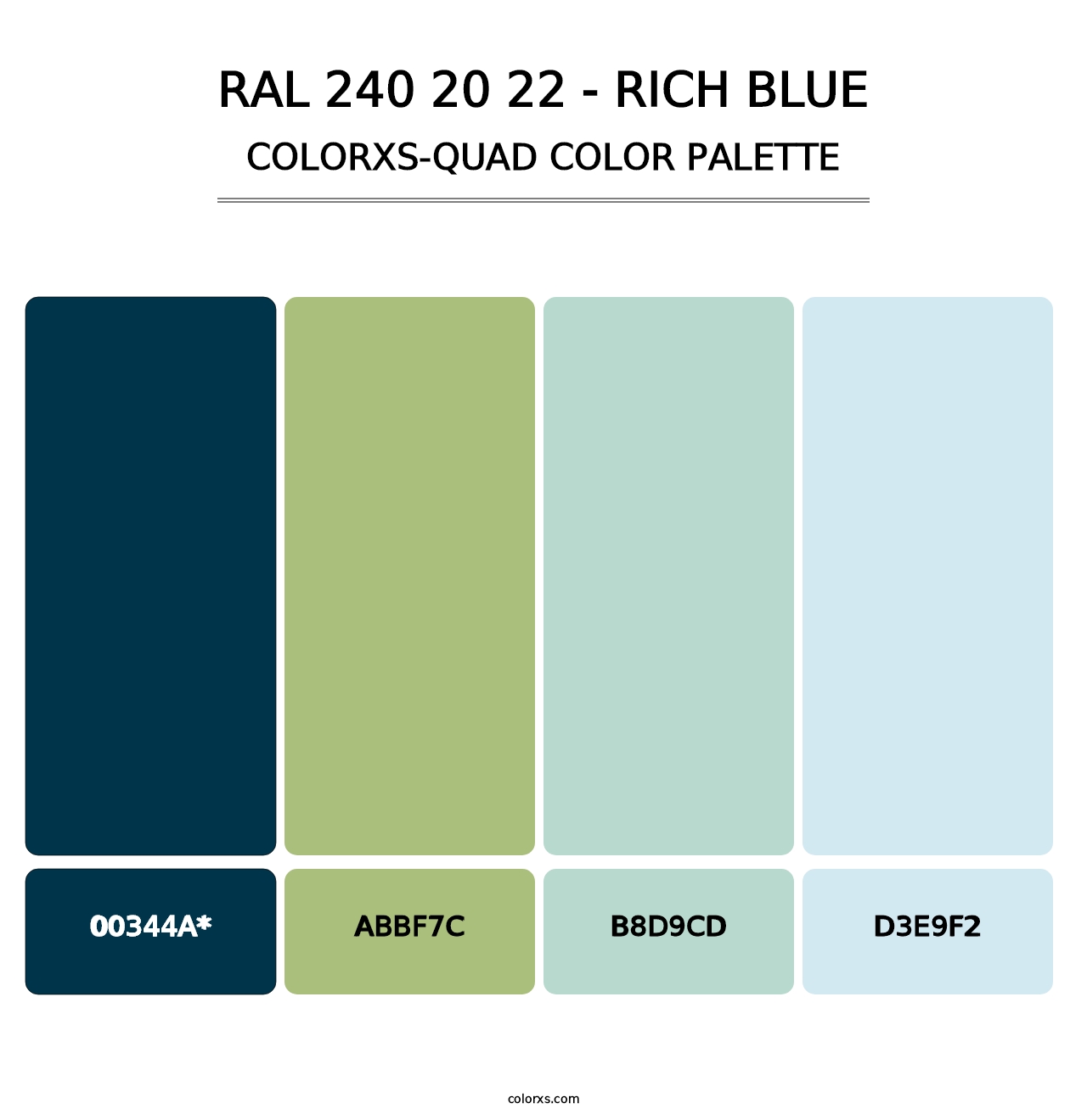 RAL 240 20 22 - Rich Blue - Colorxs Quad Palette