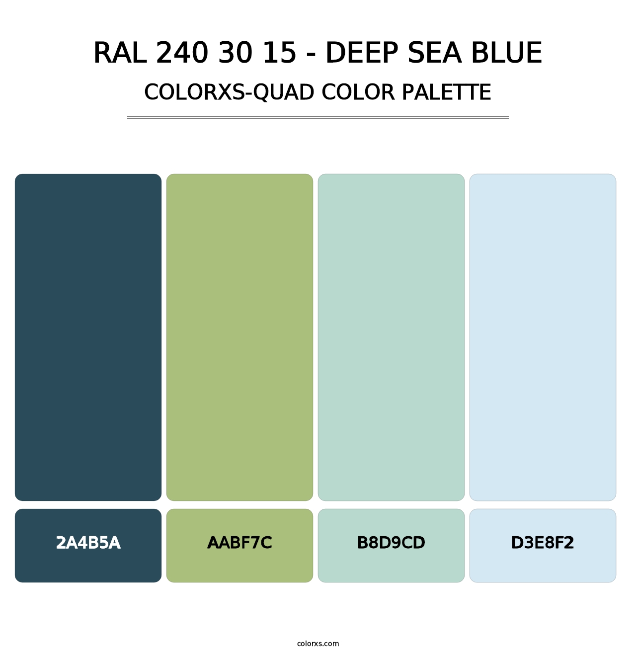 RAL 240 30 15 - Deep Sea Blue - Colorxs Quad Palette