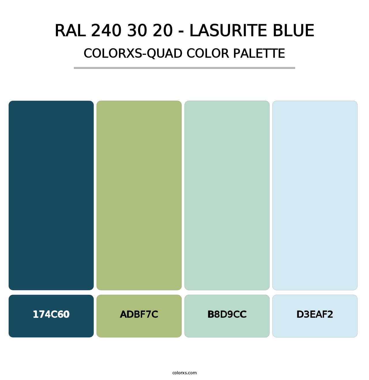 RAL 240 30 20 - Lasurite Blue - Colorxs Quad Palette